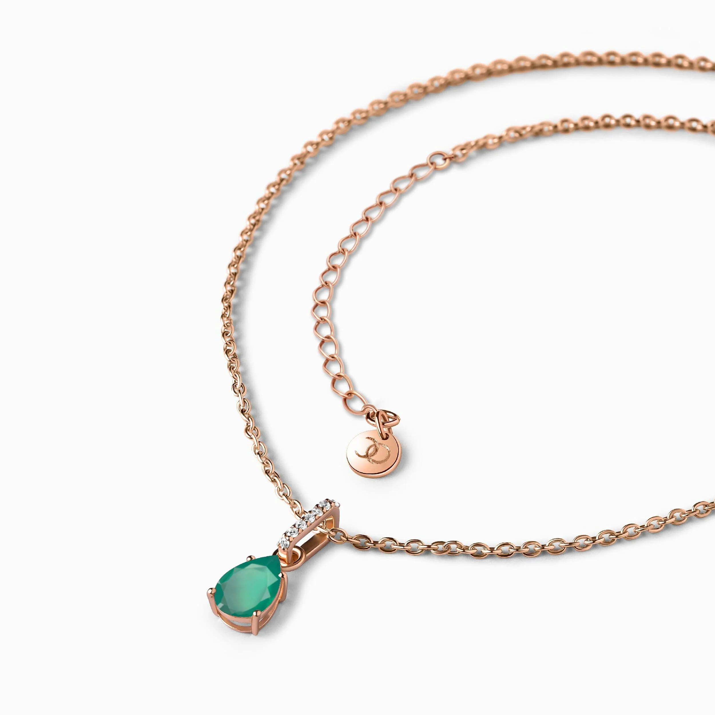 Fine Green Onyx Lab Diamond Necklace Sway - May Birthstone - Image 12