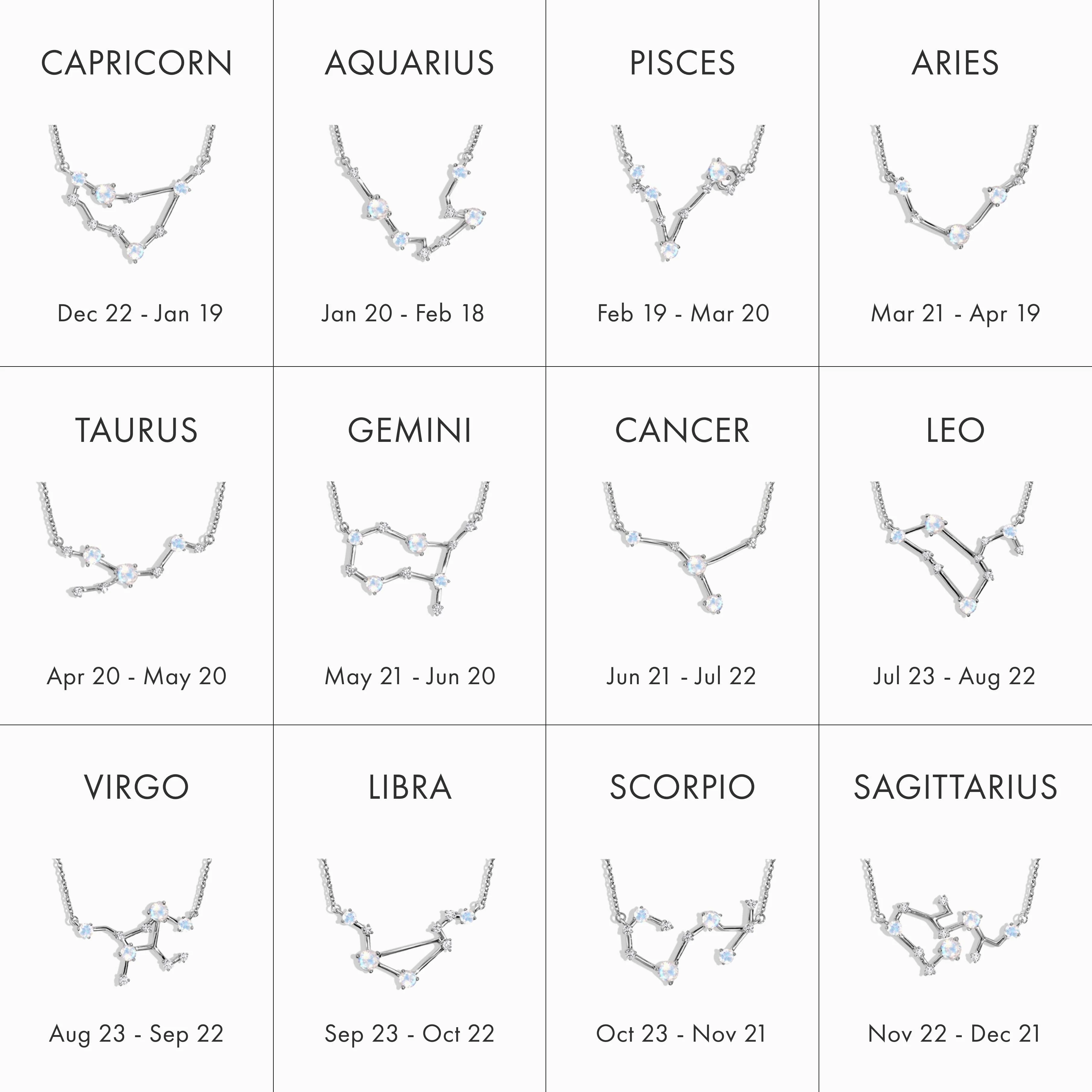 Fine Moonstone Lab Diamond Necklace - Cancer Zodiac Constellation - Image 11