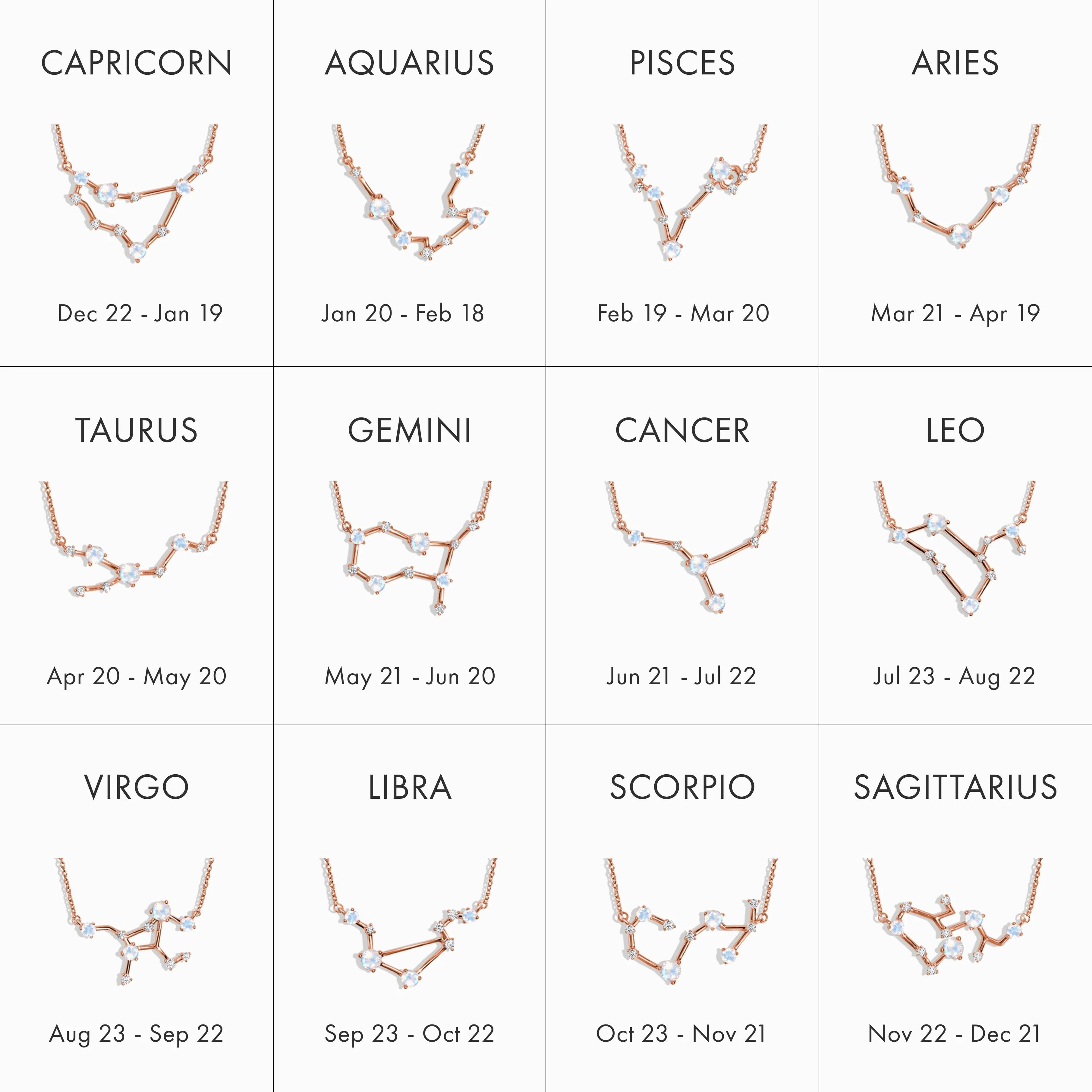 Fine Moonstone Lab Diamond Necklace - Cancer Zodiac Constellation - Image 15