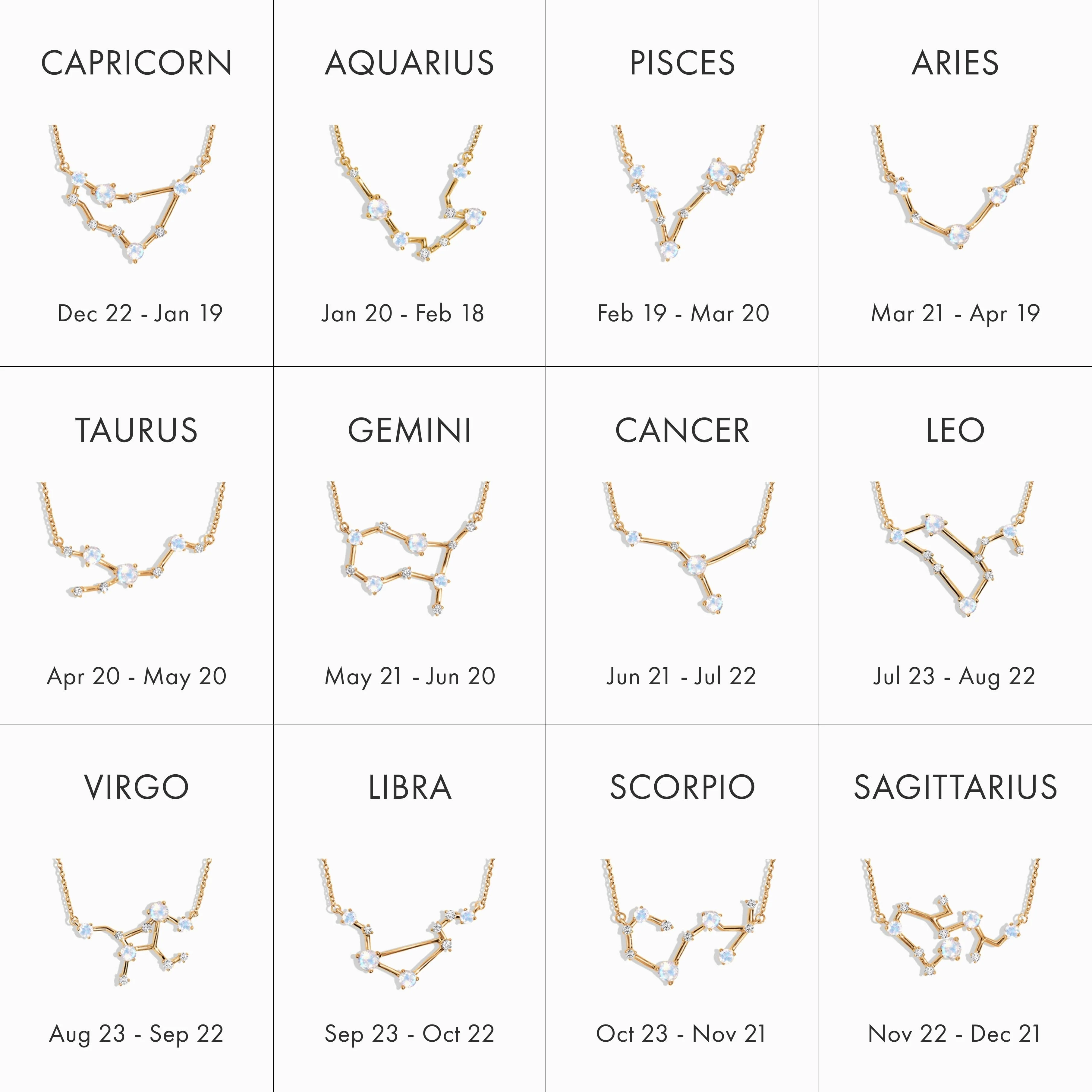 Fine Moonstone Lab Diamond Necklace - Cancer Zodiac Constellation - Image 19