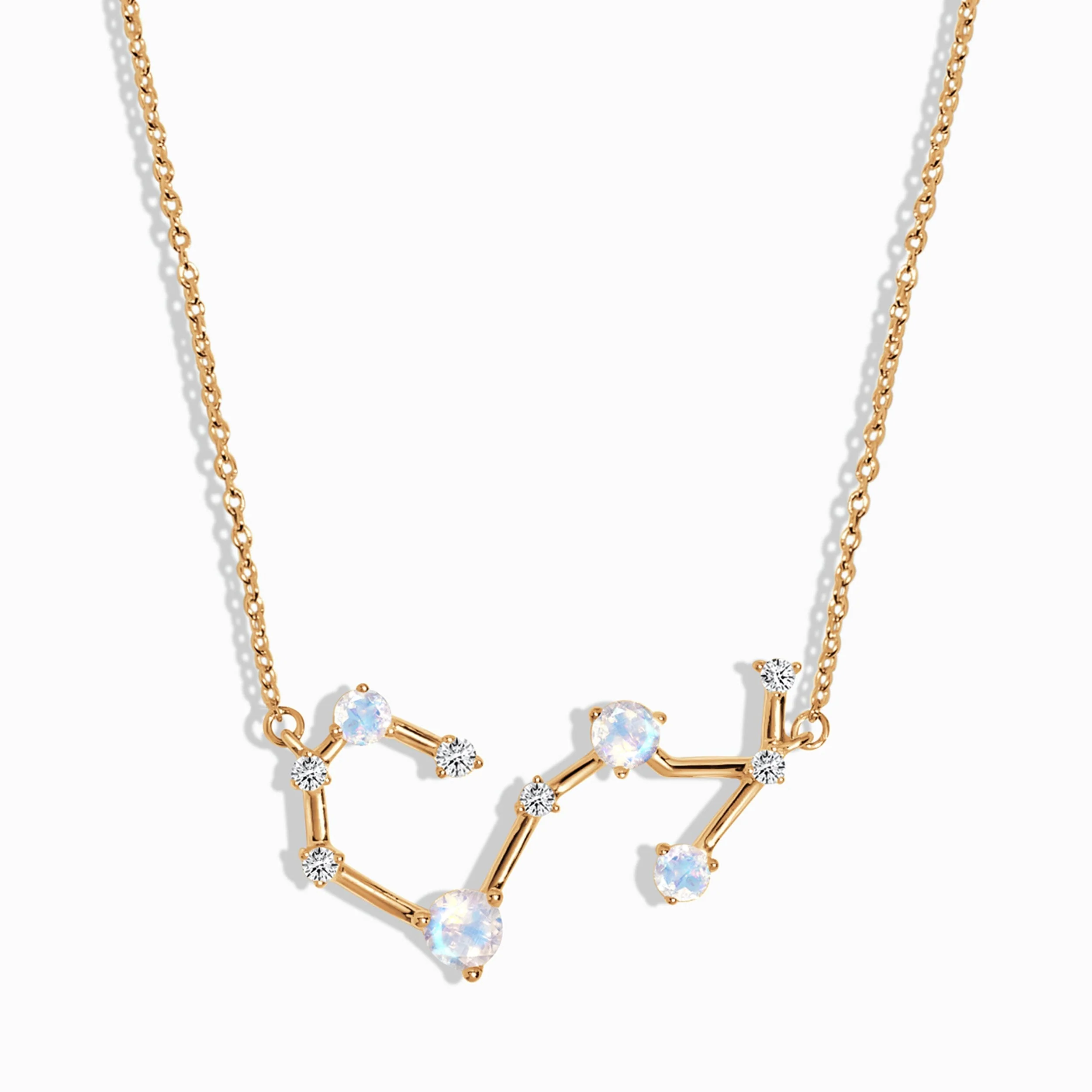 Fine Moonstone Lab Diamond Necklace - Scorpio Zodiac Constellation - Image 5