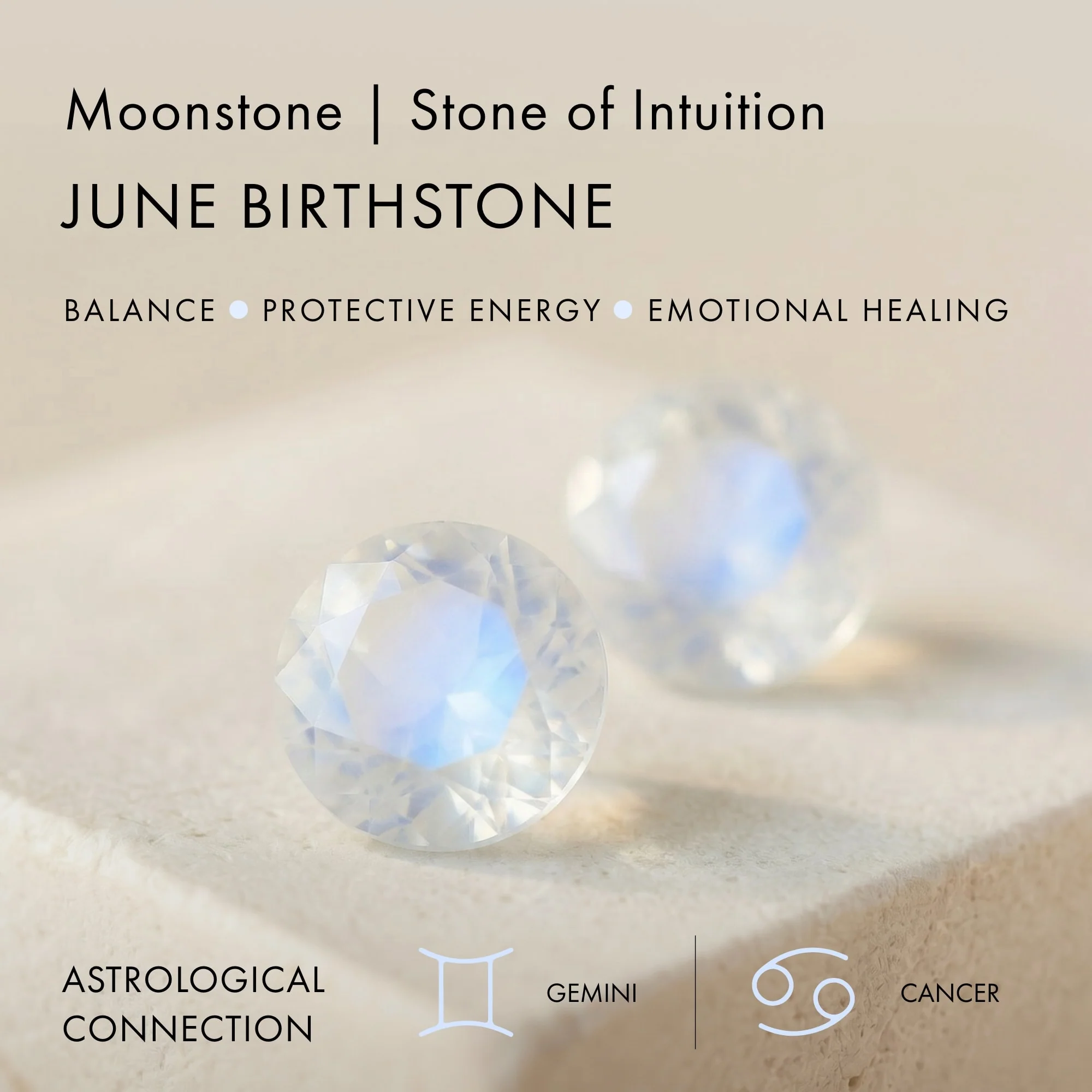 Fine Moonstone Lab Diamond Necklace Sway - June Birthstone - Image 7