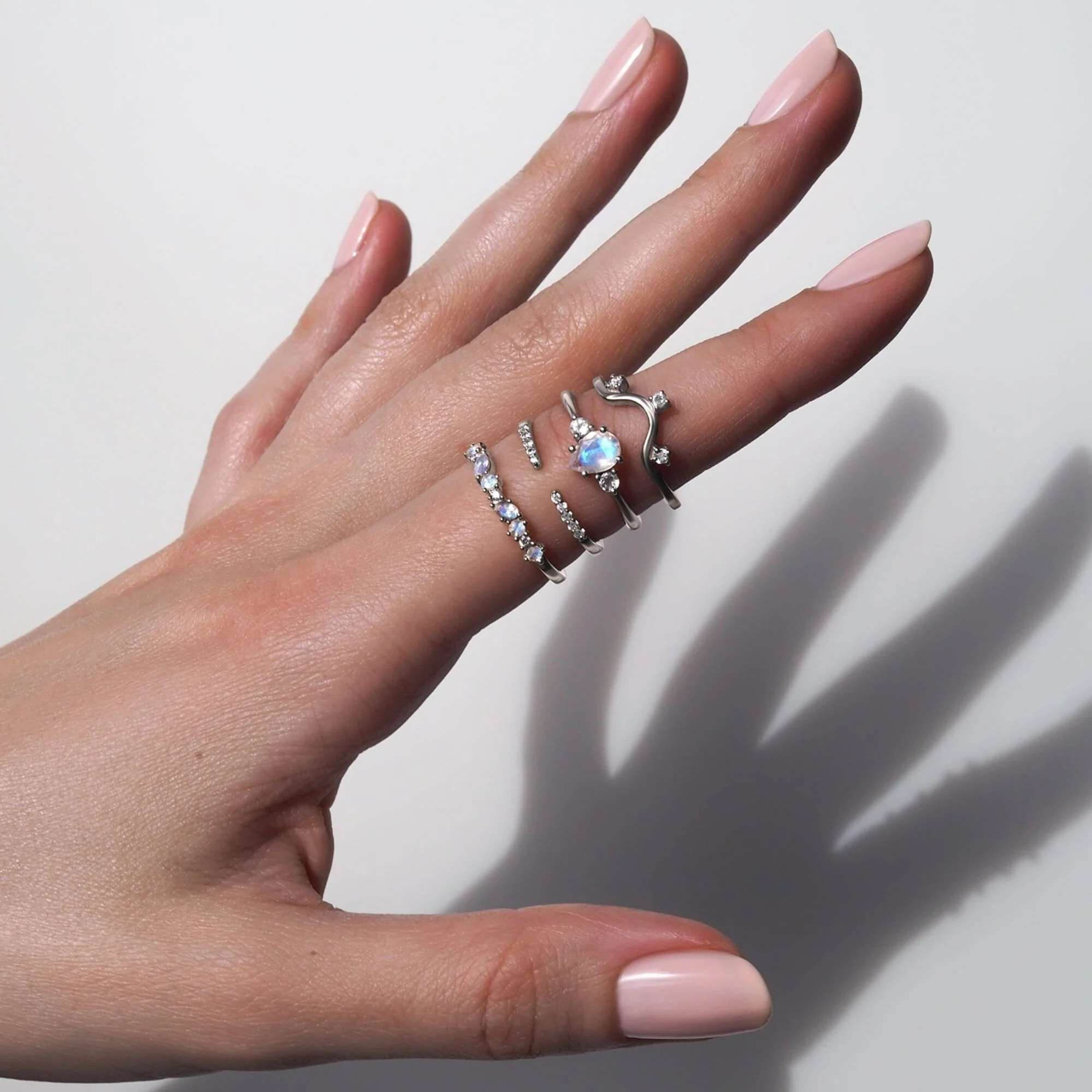 Fine Moonstone Lab Diamond Ring - Grace - Image 15