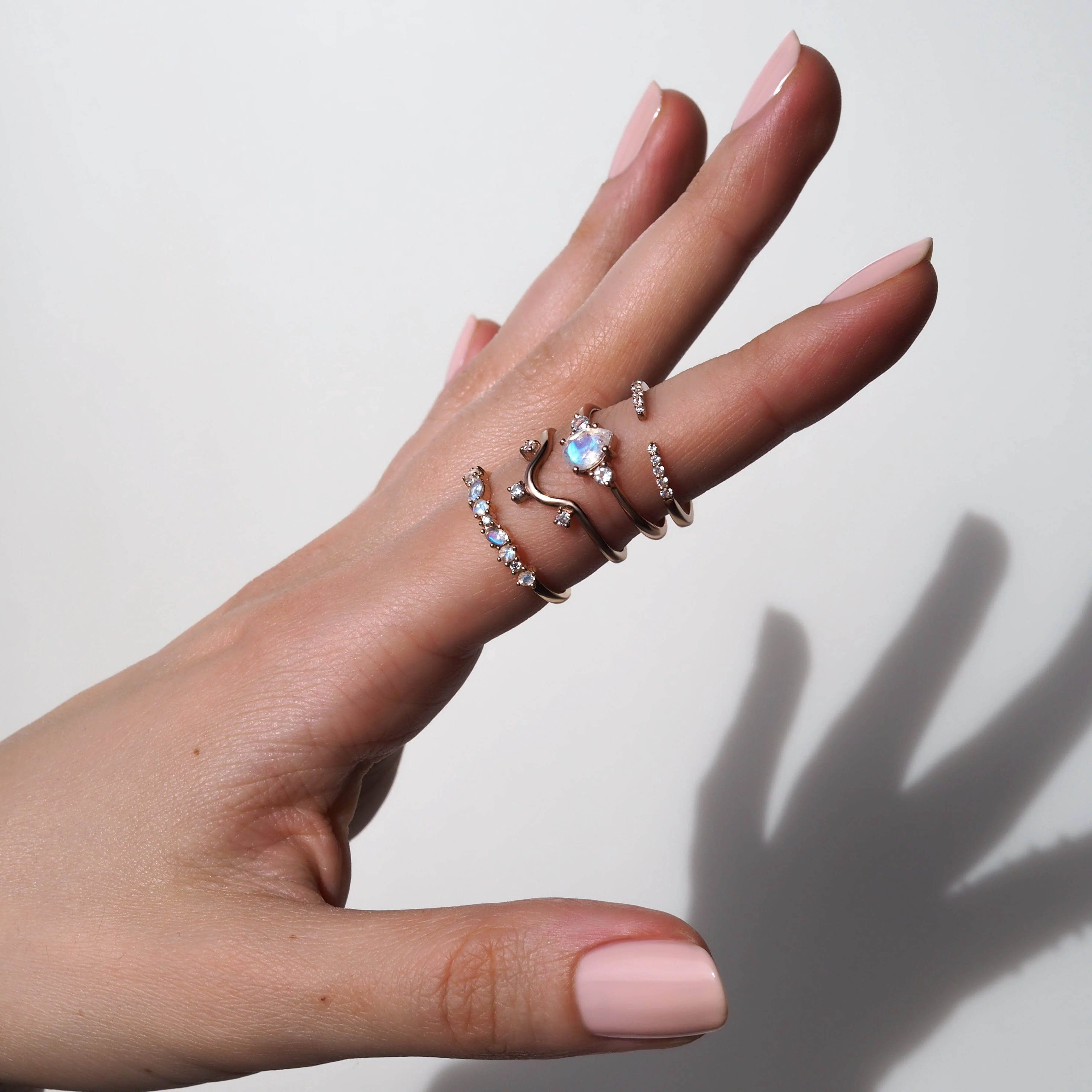 Fine Moonstone Lab Diamond Ring - Grace - Image 16