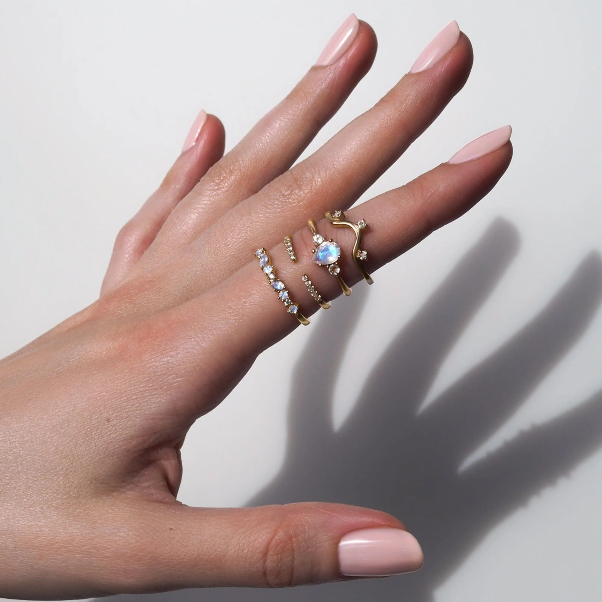 Fine Moonstone Lab Diamond Ring - Grace - Image 17