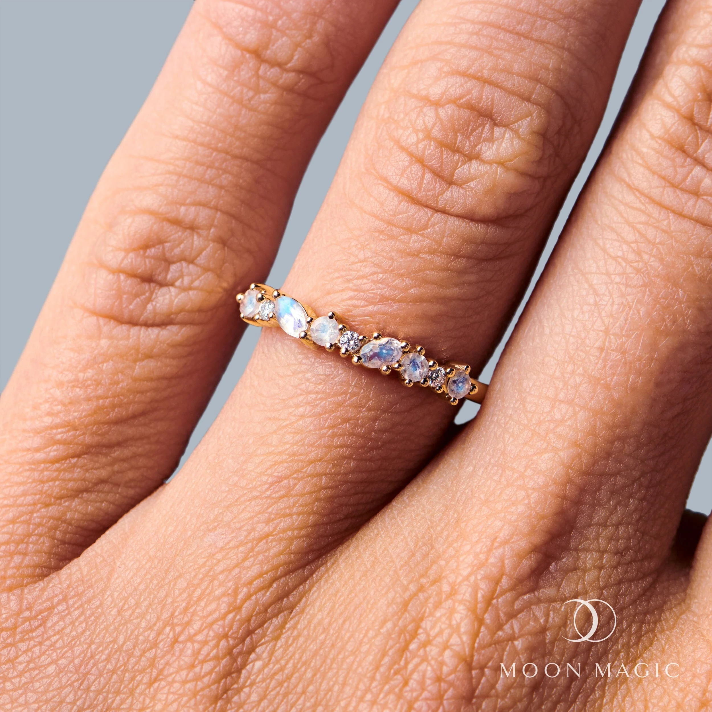 Fine Moonstone Lab Diamond Ring - Grace - Image 6