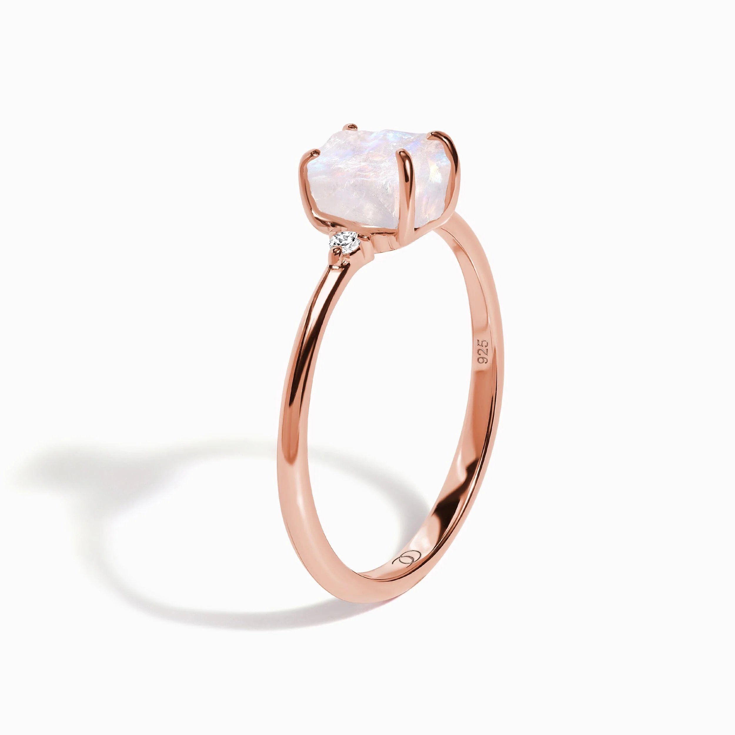Fine Moonstone Lab Diamond Ring - Petite Allure - Image 10