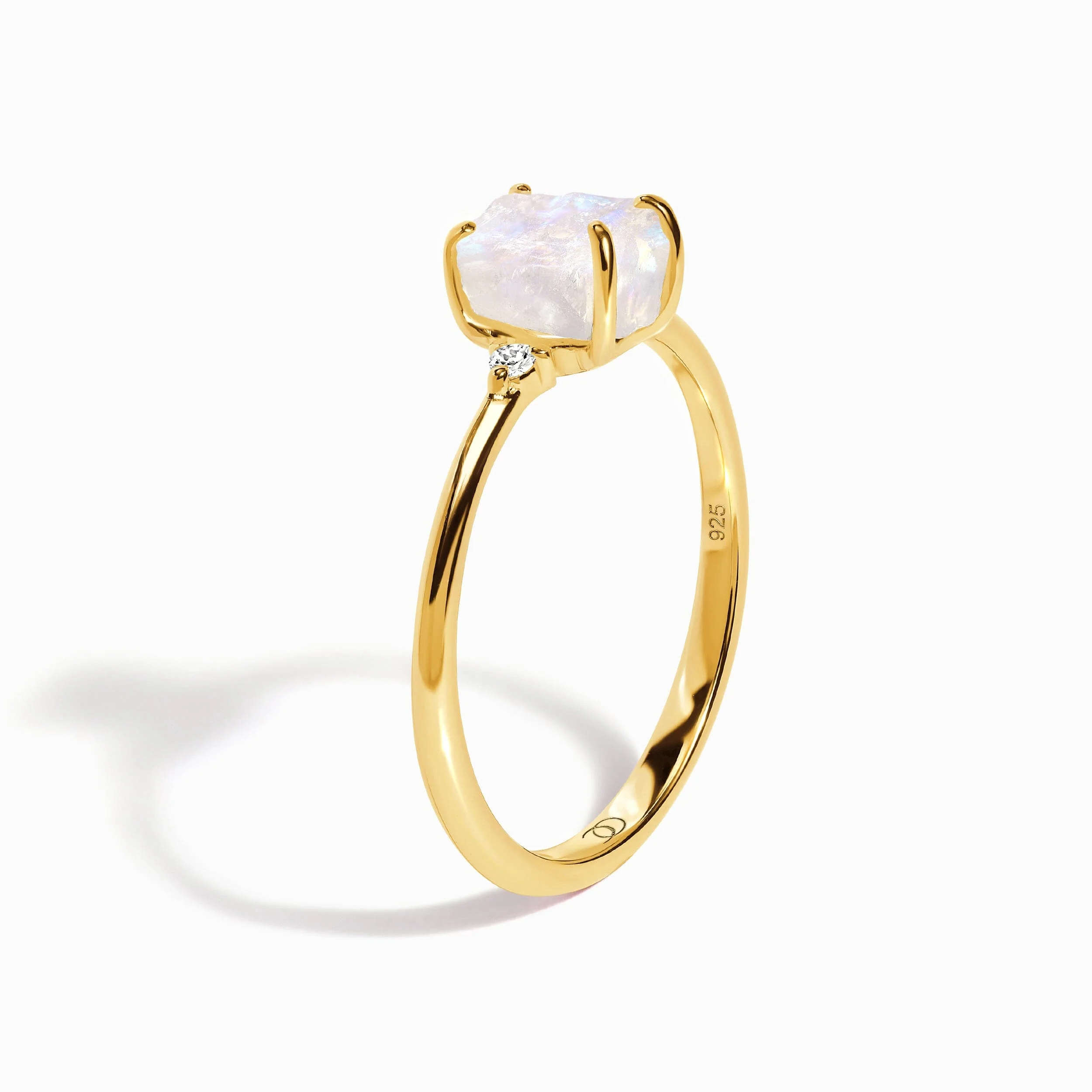 Fine Moonstone Lab Diamond Ring - Petite Allure - Image 11