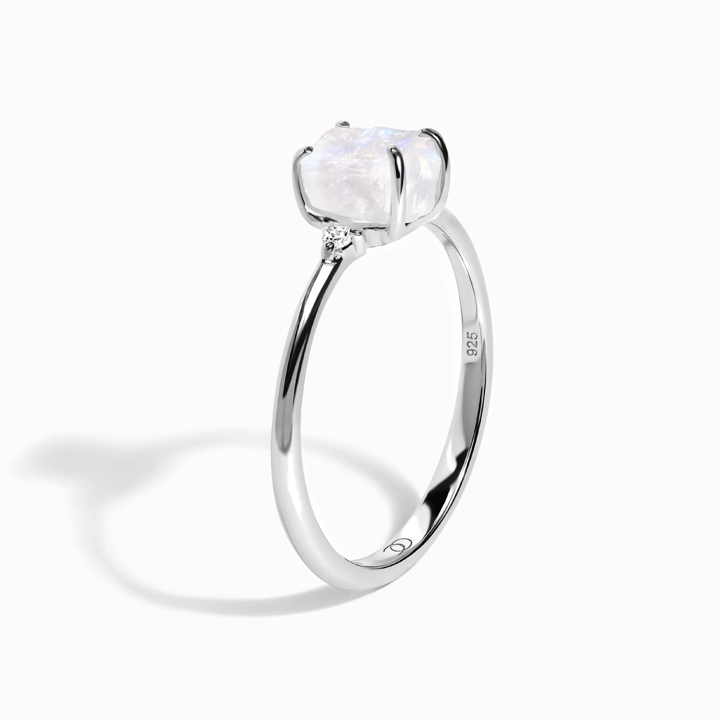 Fine Moonstone Lab Diamond Ring - Petite Allure - Image 9