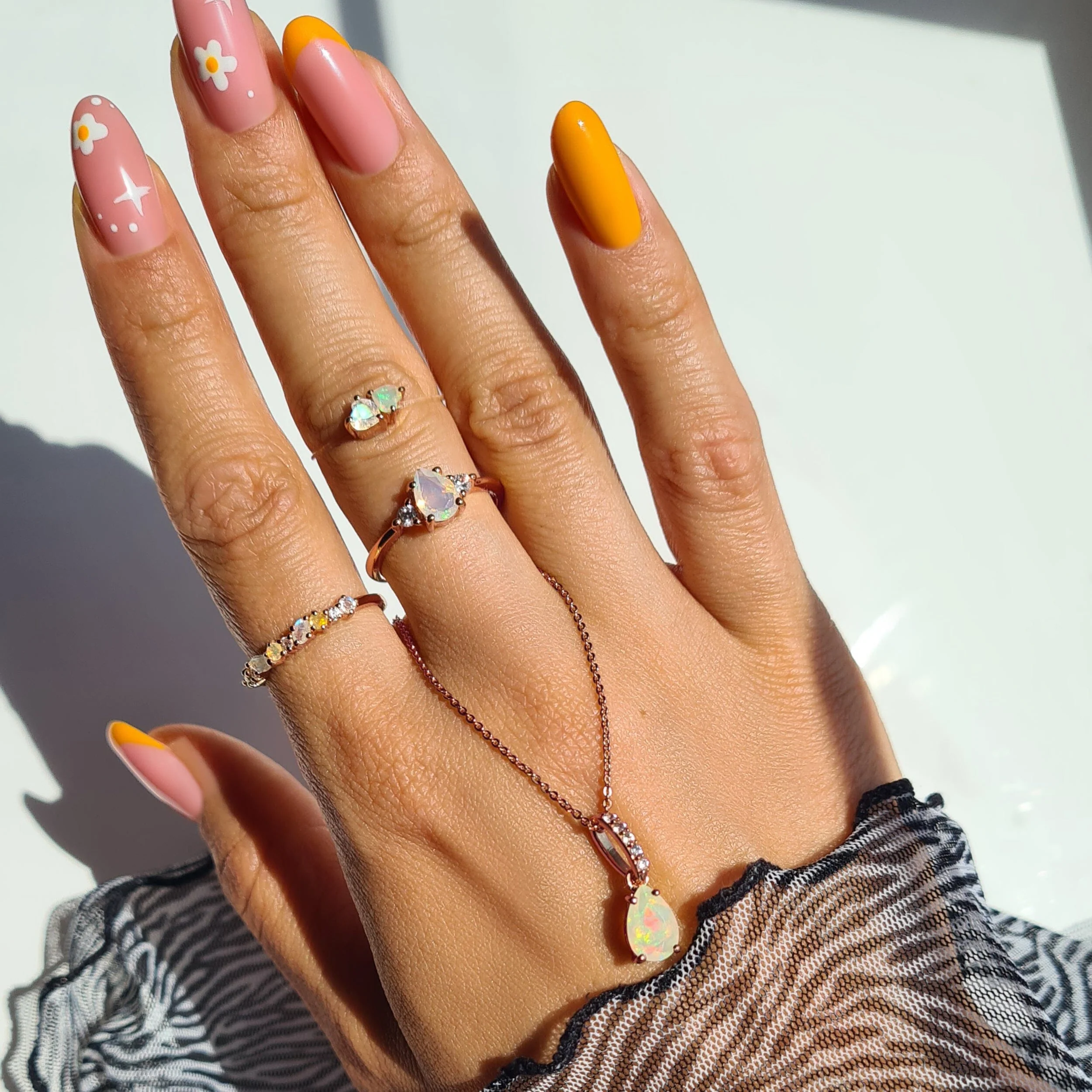 Fine Opal Lab Diamond Ring - Lania - Image 12
