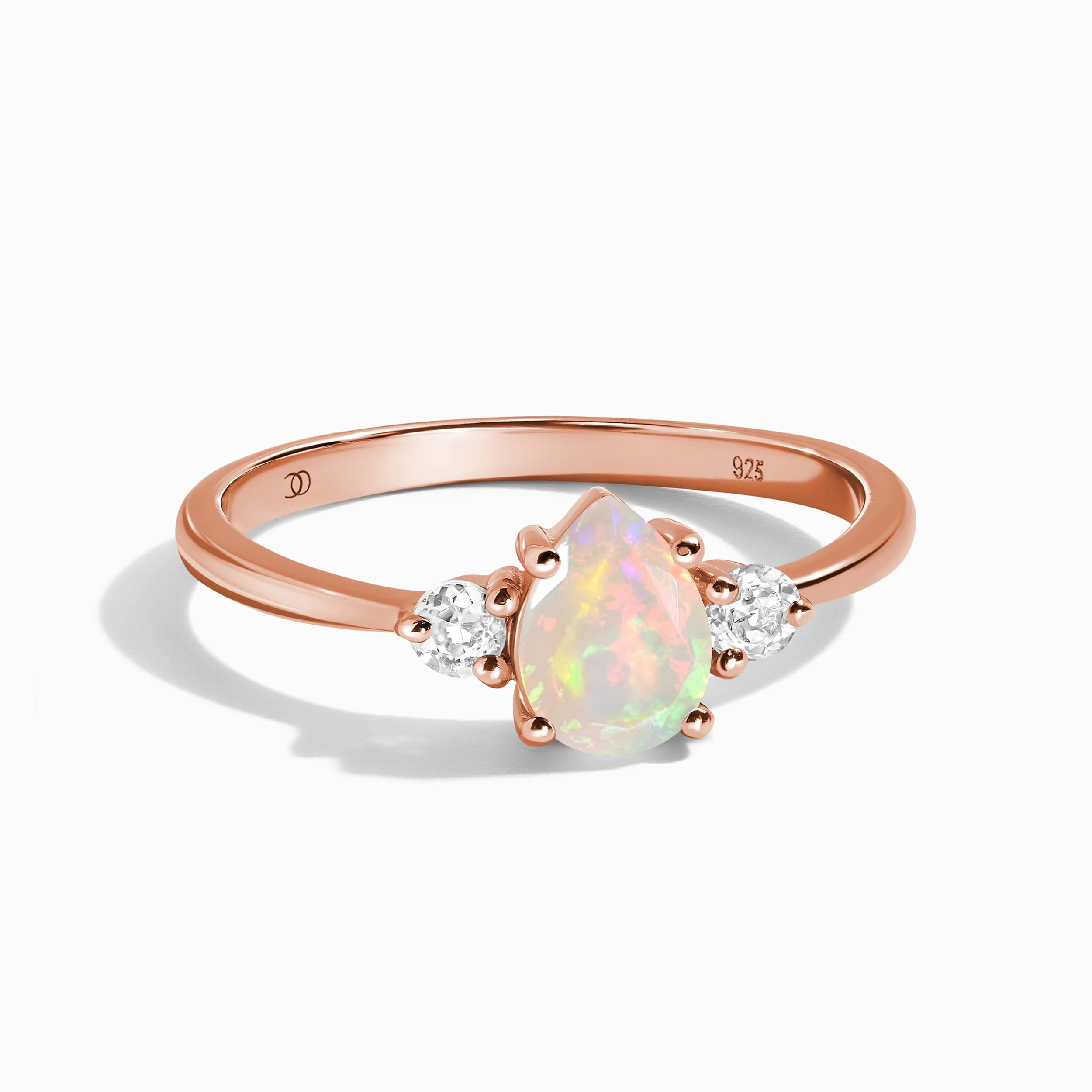 Fine Opal Lab Diamond Ring - Lania - Image 3
