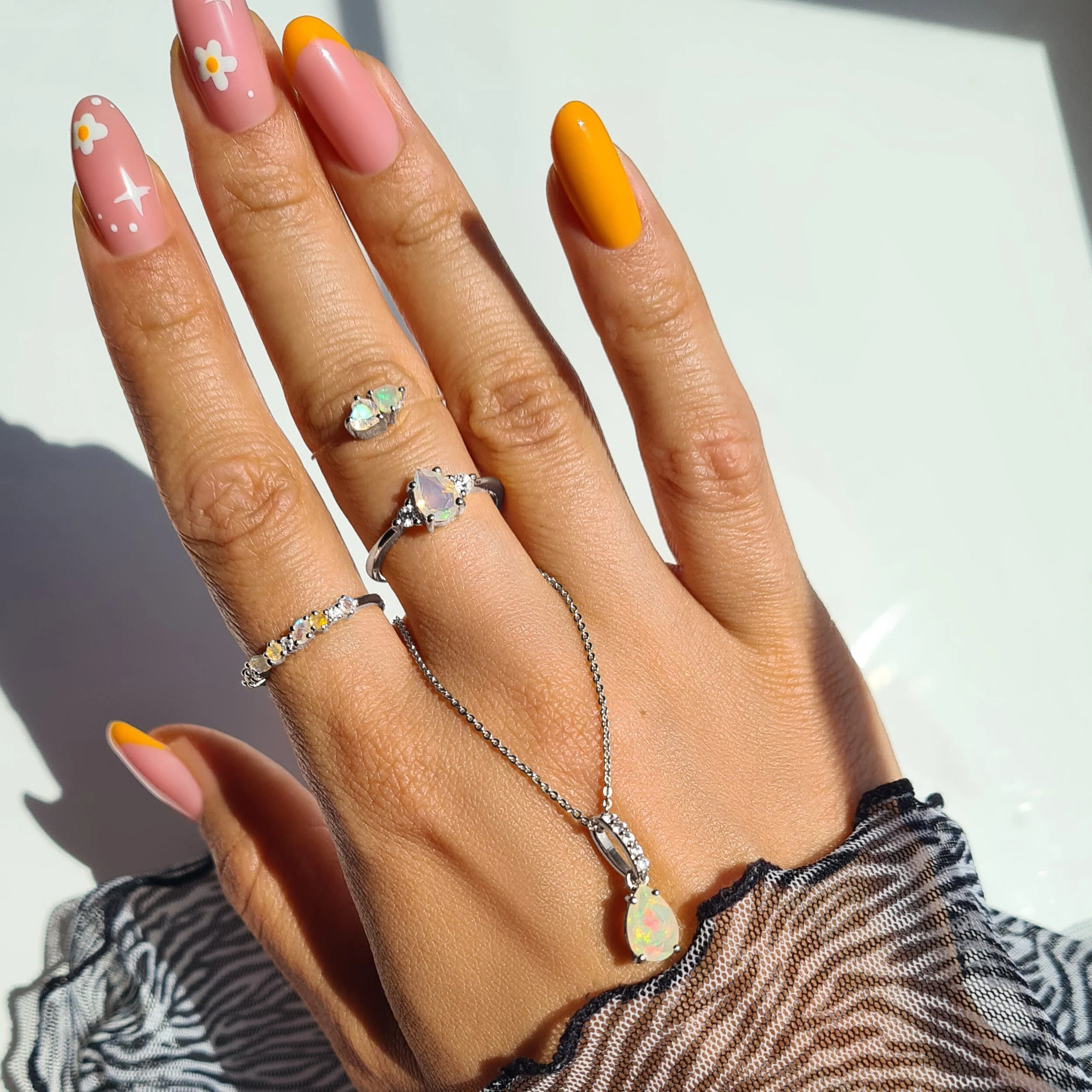 Fine Opal Lab Diamond Ring - Lania - Image 9