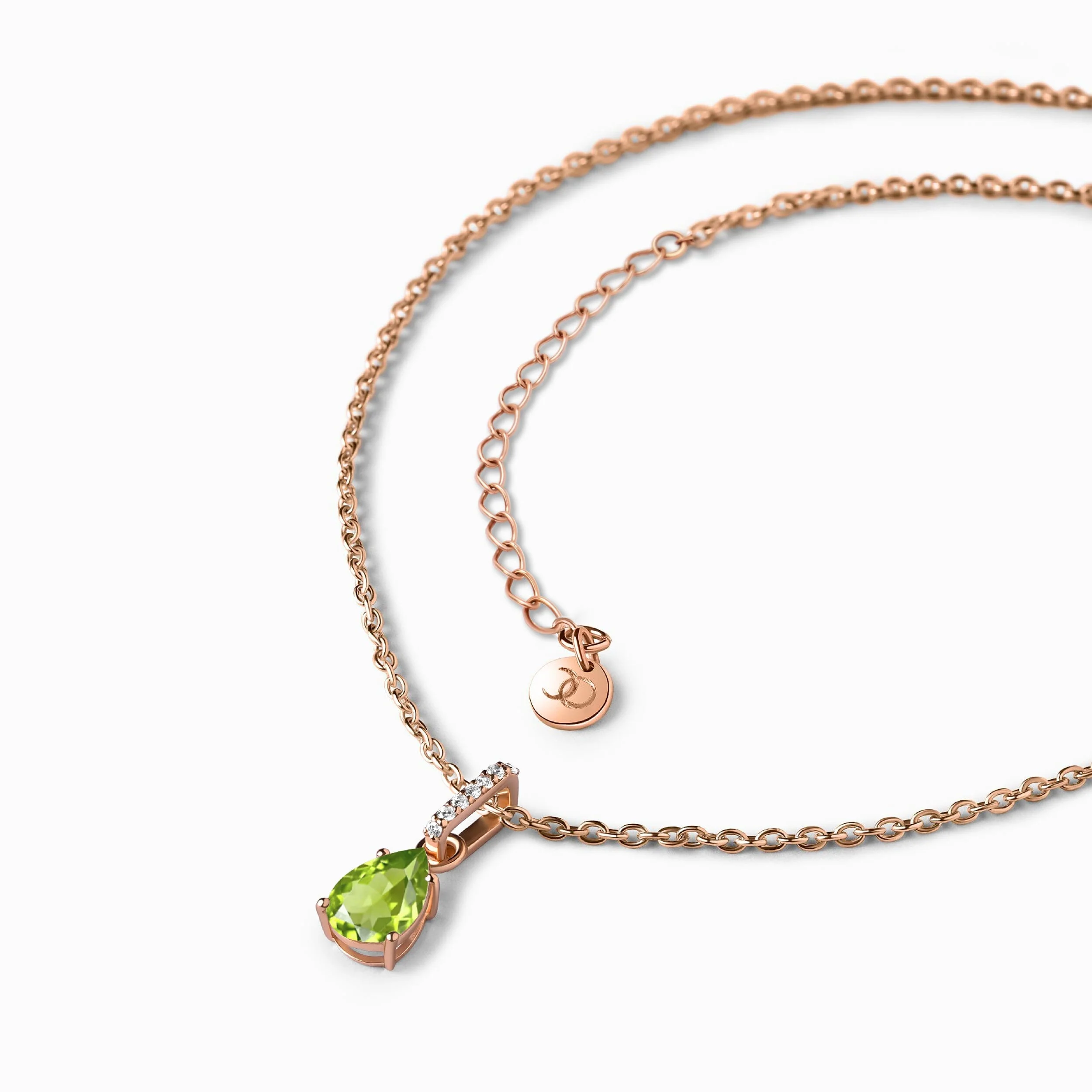 Fine Peridot Lab Diamond Necklace Sway - August Birthstone - Image 13