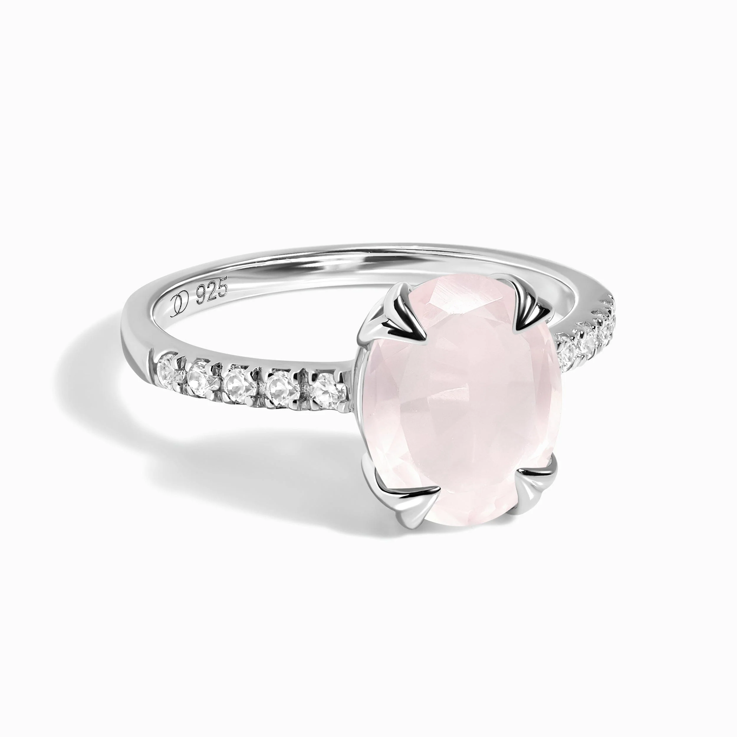 Fine Rose Quartz Lab Diamond Ring - Harlow - Image 3