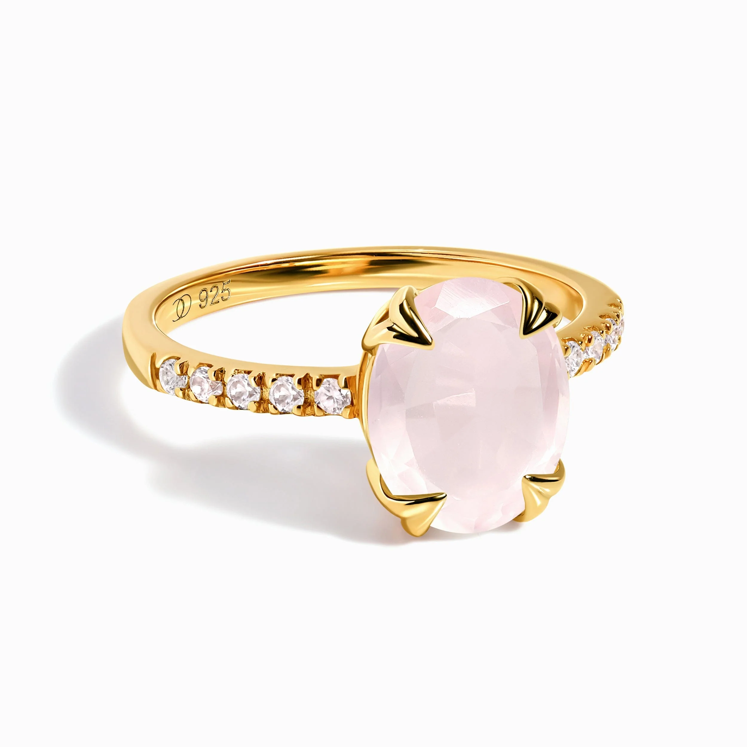 Fine Rose Quartz Lab Diamond Ring - Harlow - Image 5