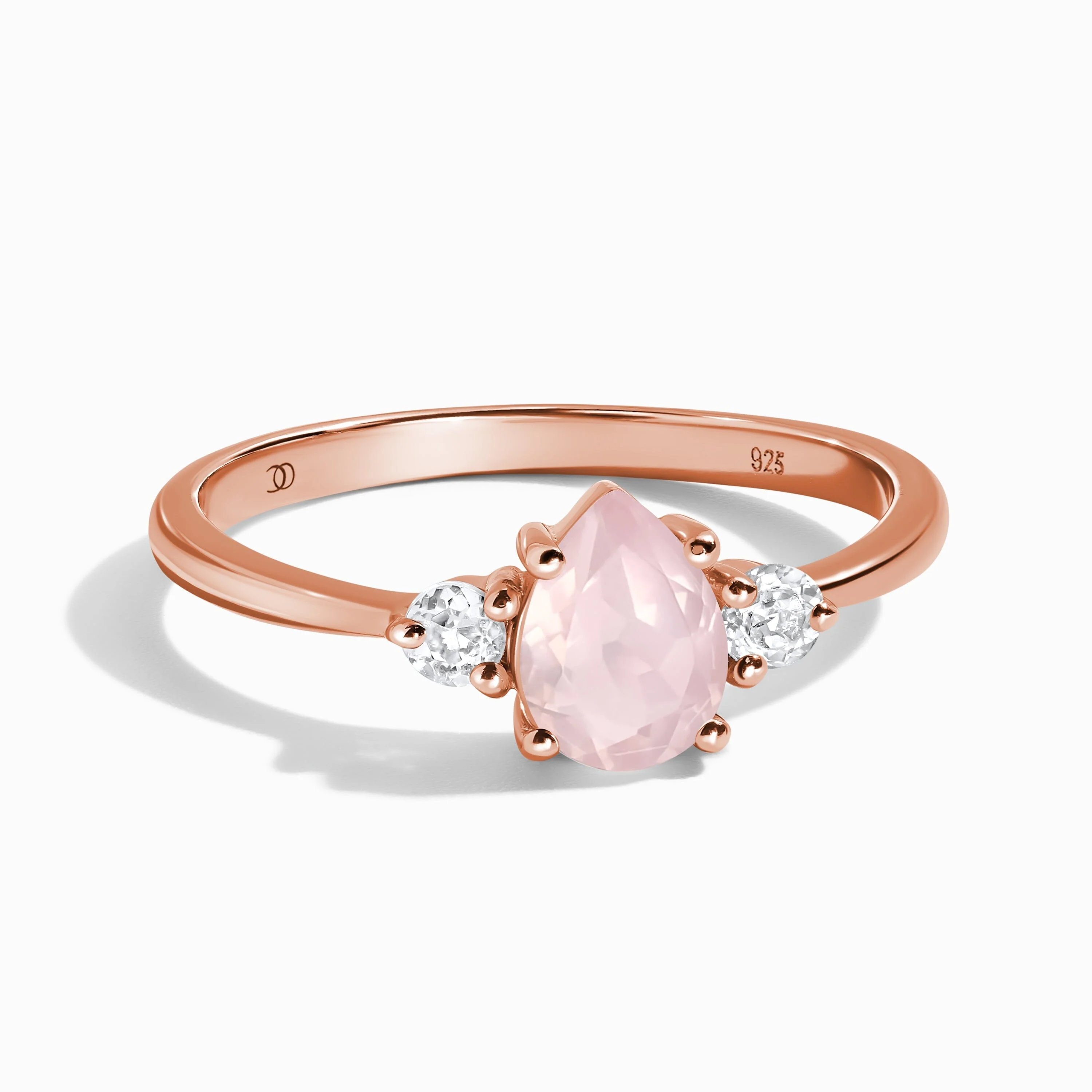 Fine Rose Quartz Lab Diamond Ring - Lania - Image 3