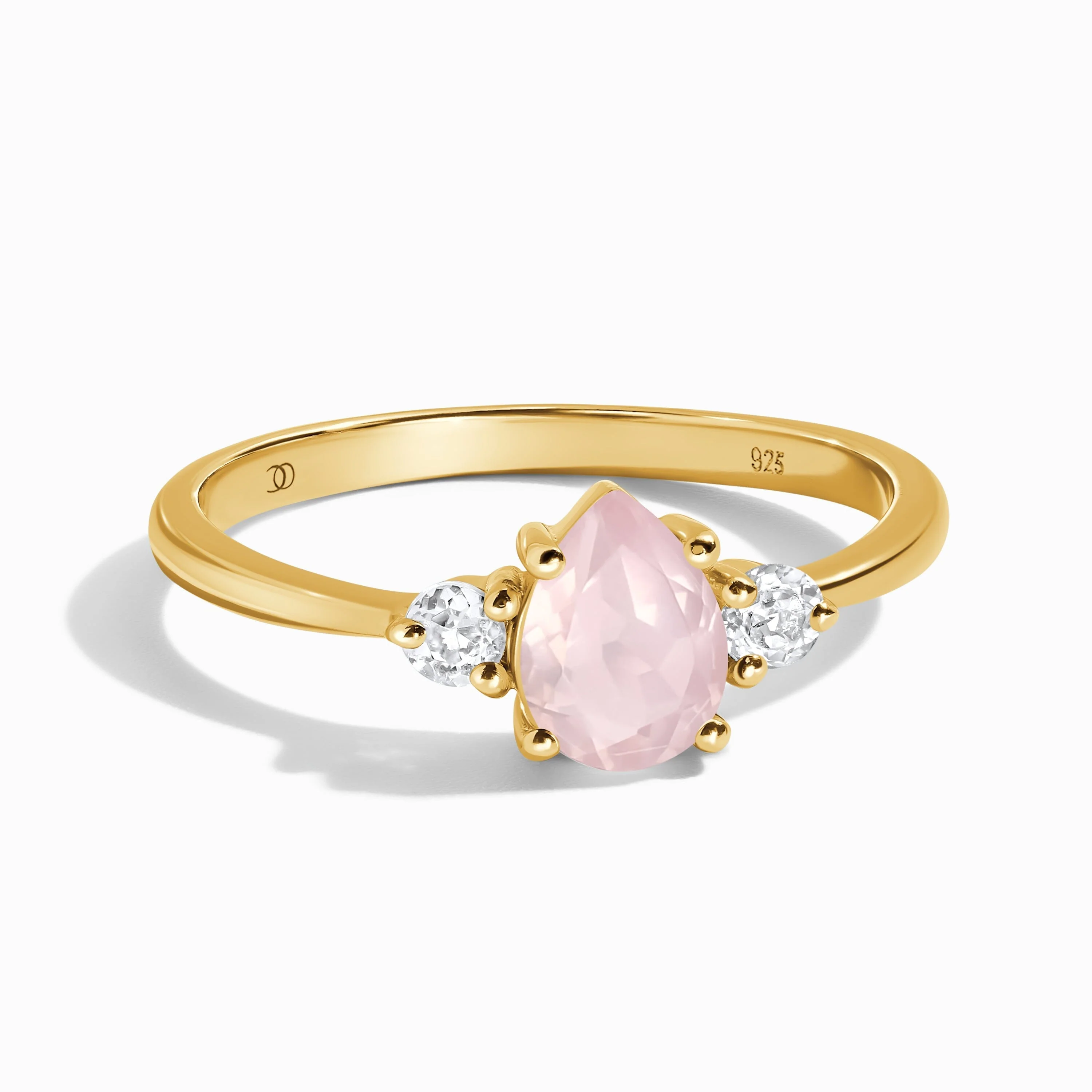 Fine Rose Quartz Lab Diamond Ring - Lania - Image 5