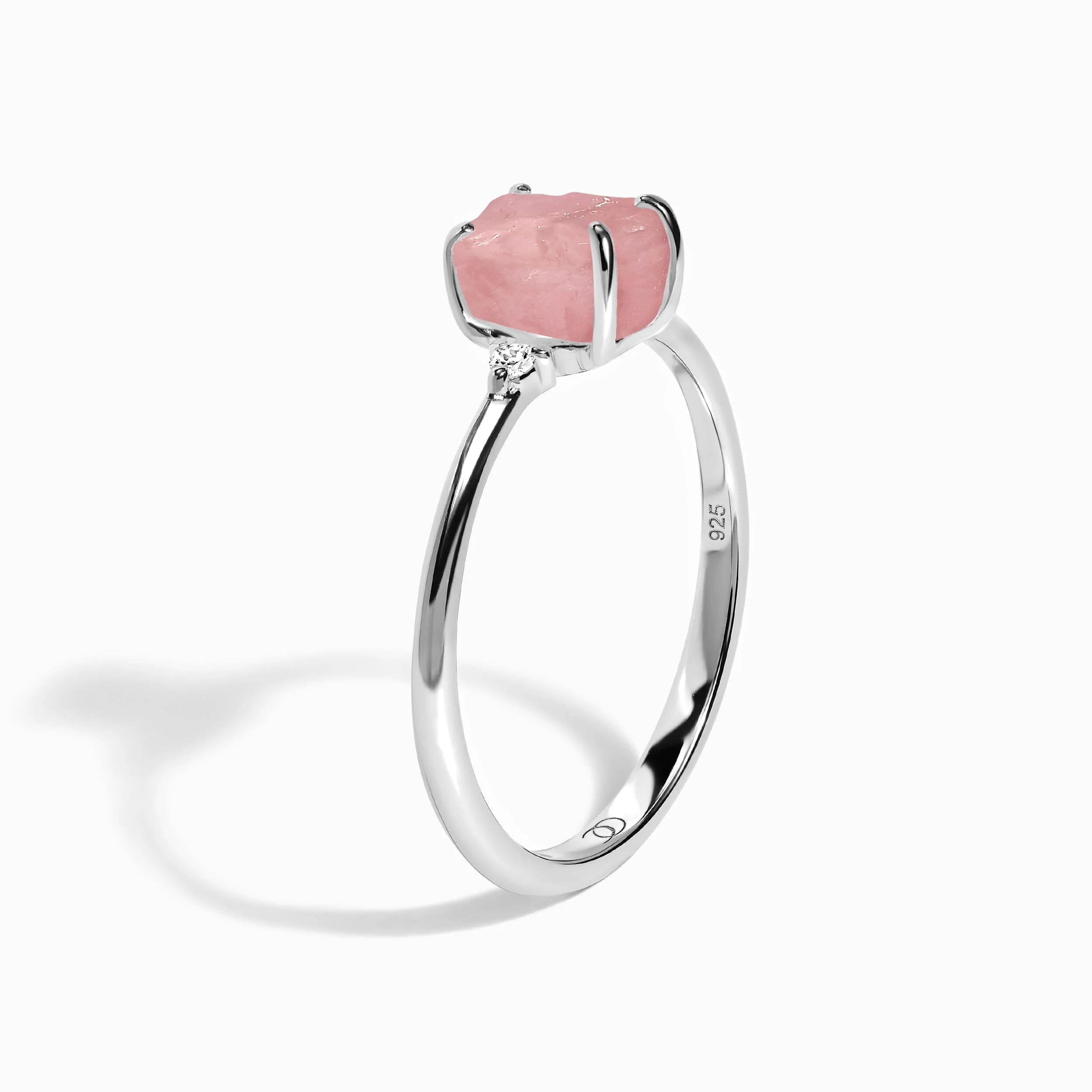 Fine Rose Quartz Lab Diamond Ring - Petite Allure - Image 12