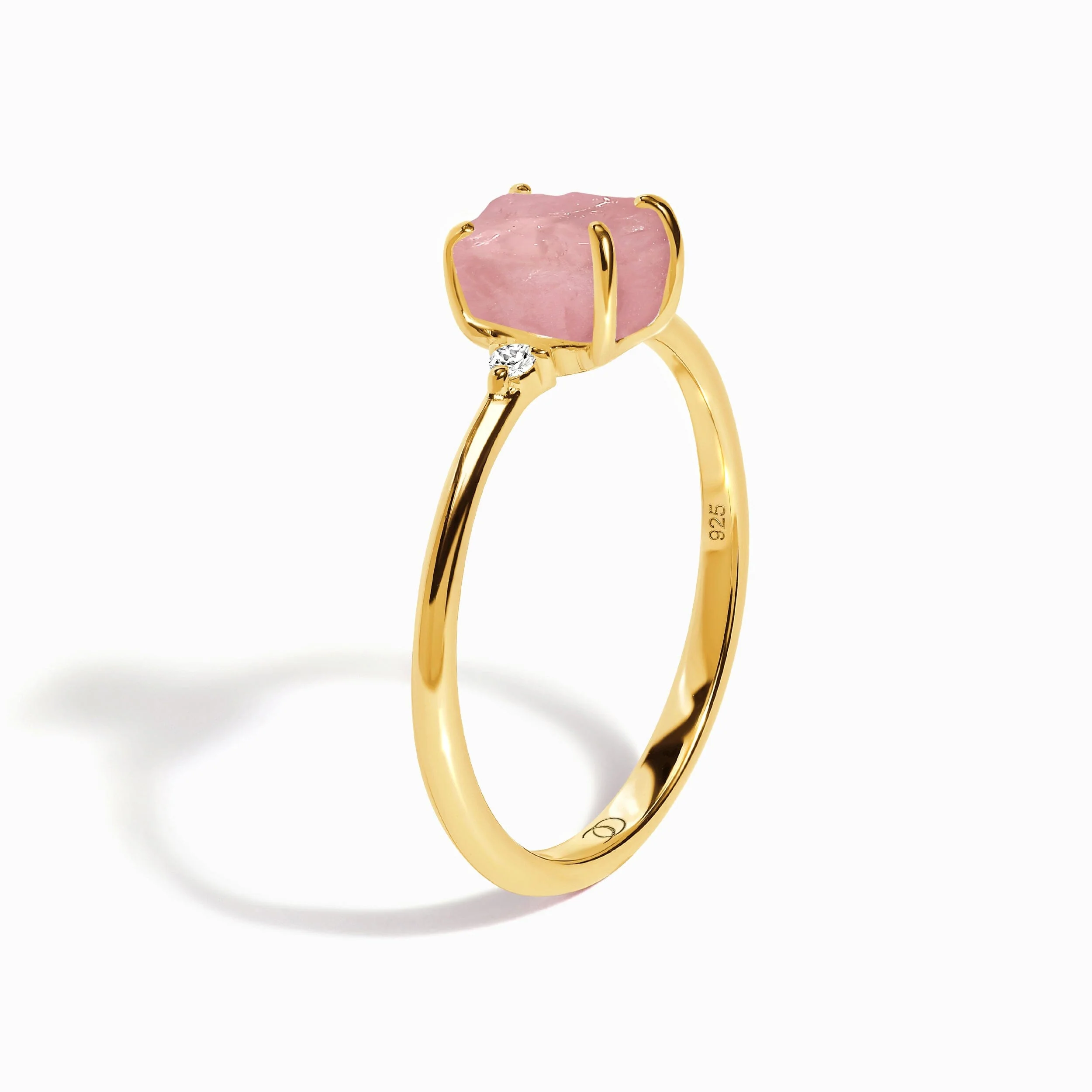 Fine Rose Quartz Lab Diamond Ring - Petite Allure - Image 14