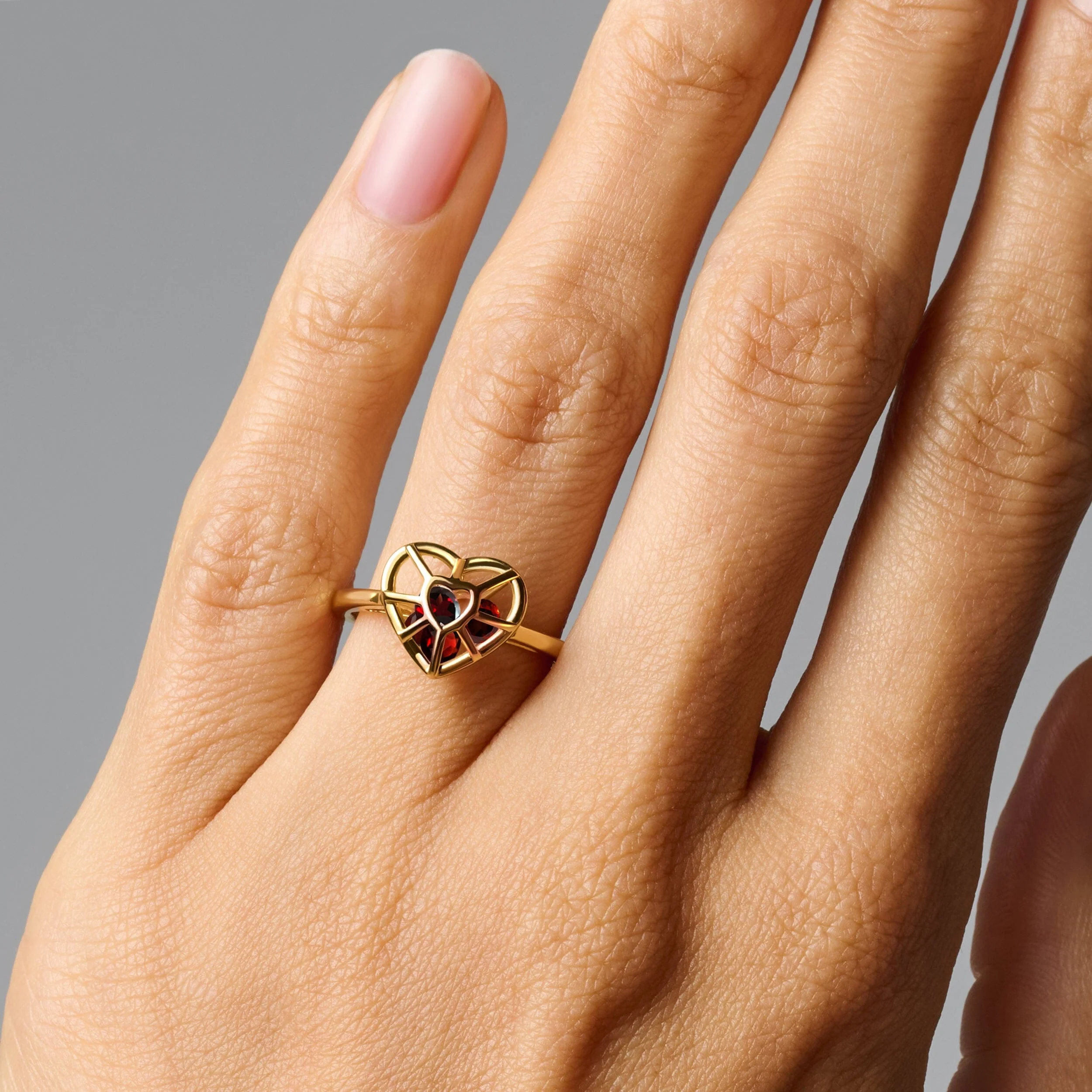 Garnet Fidget Ring - Heart in Motion - Image 6