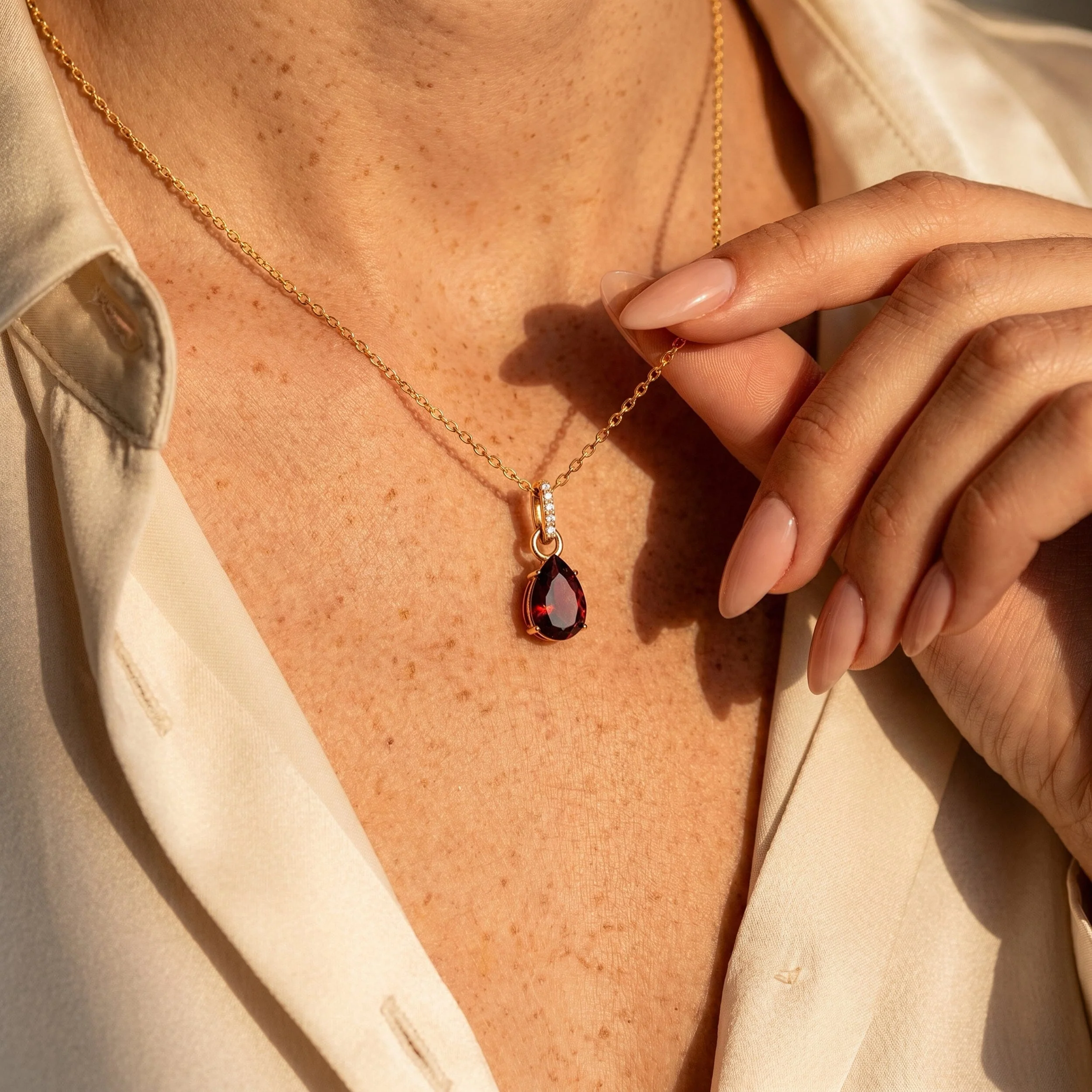 Garnet Necklace Sway - January Birthstone - Image 6