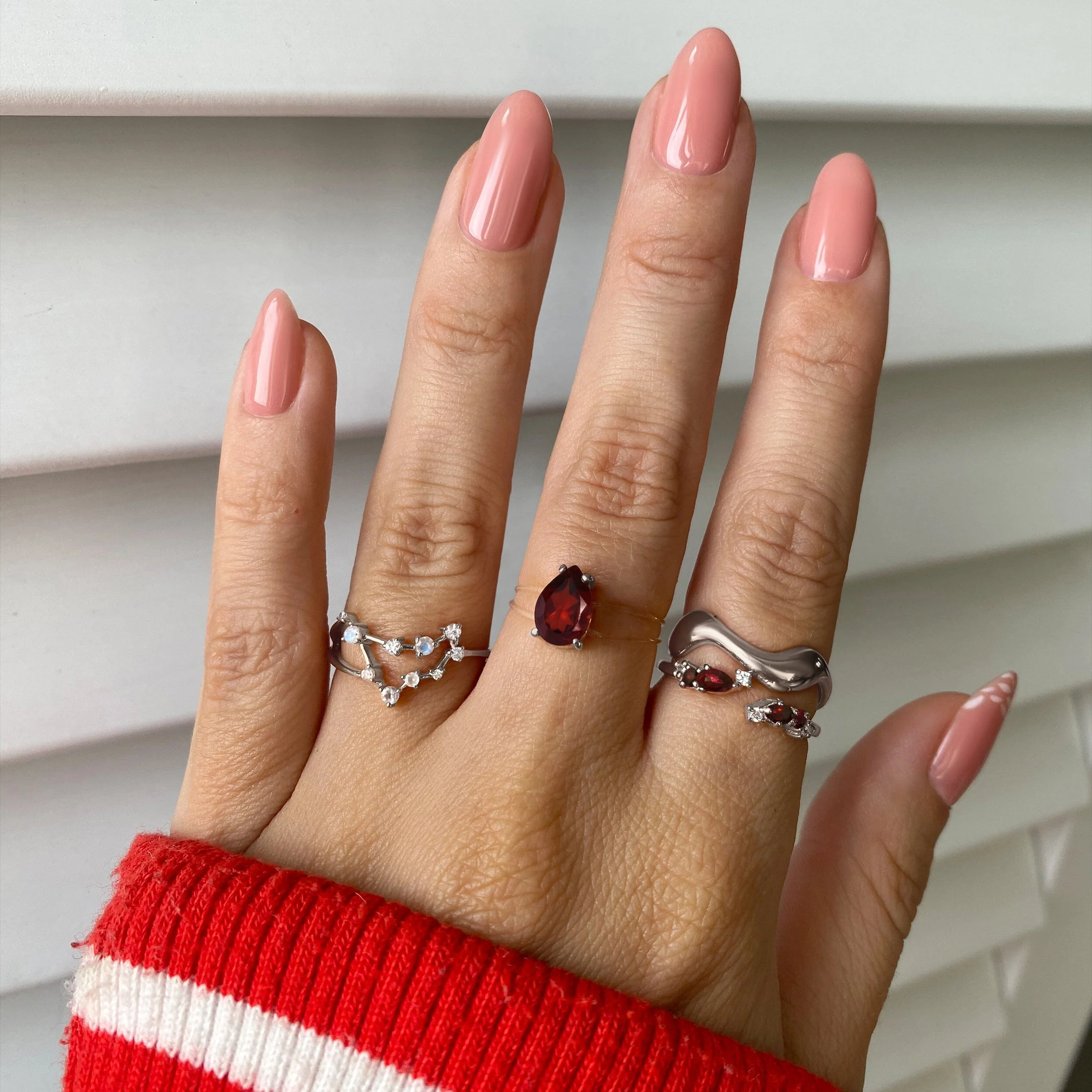 Garnet Ring Floating Sway - January Birthstone - Image 3