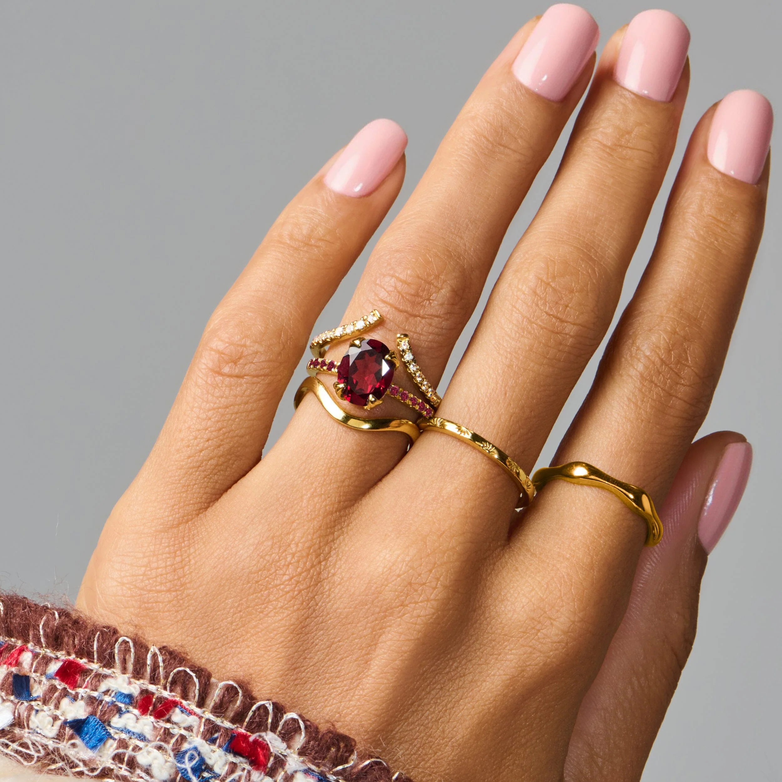 Garnet Ruby Harlow & Waves Rings - Image 14