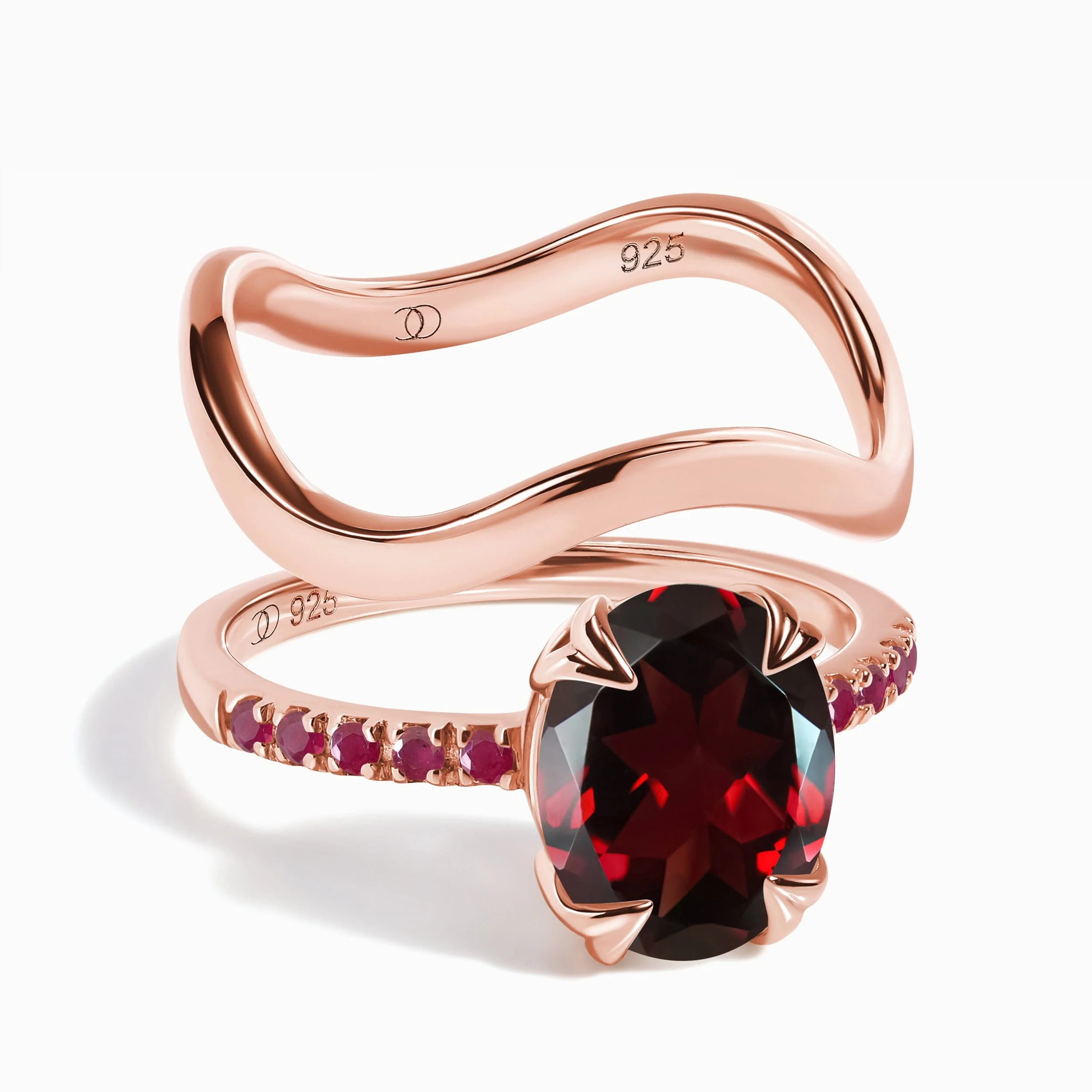 Garnet Ruby Harlow & Waves Rings - Image 3