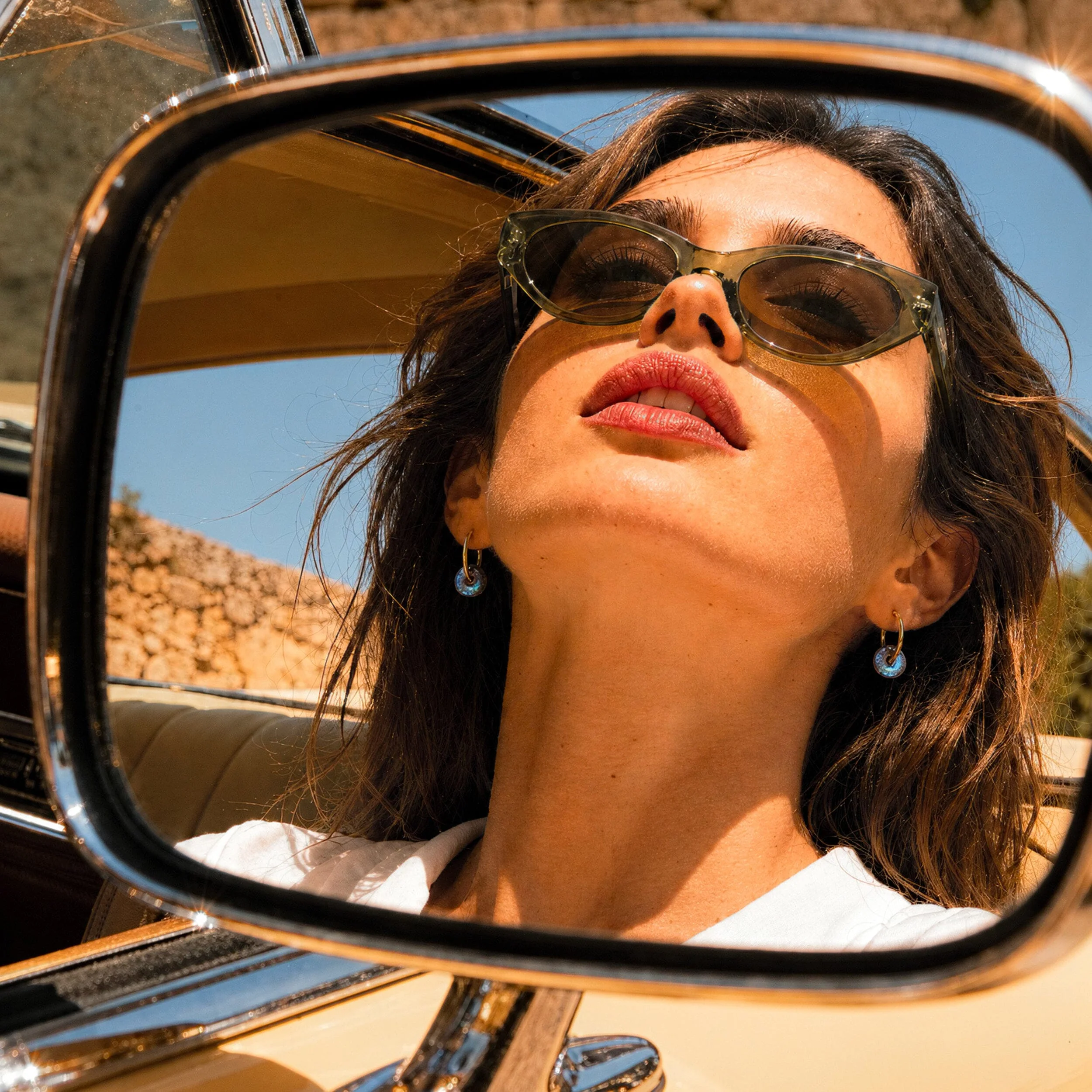 Labradorite Earrings - Circle Hoops - Image 11