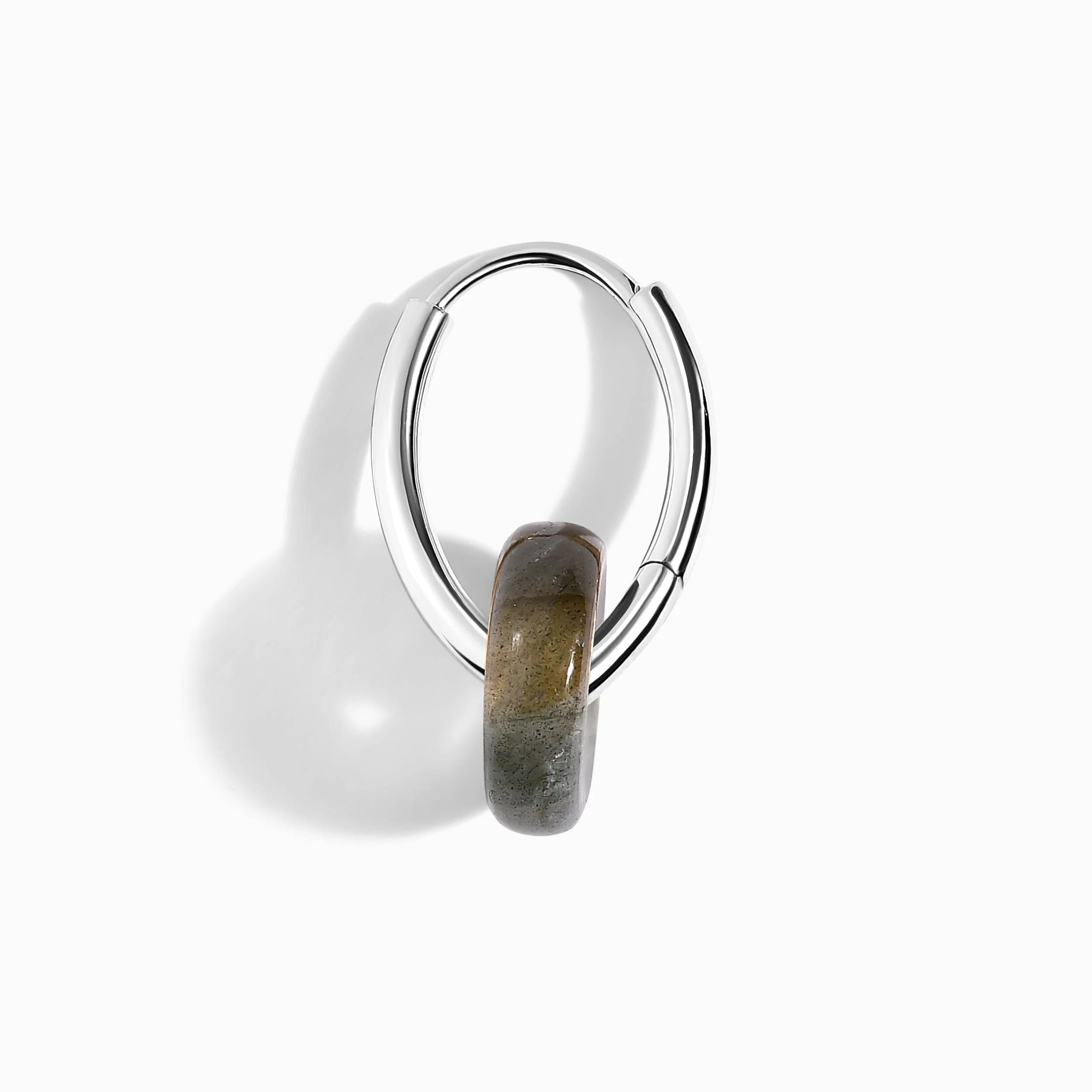 Labradorite Earrings - Circle Hoops - Image 12