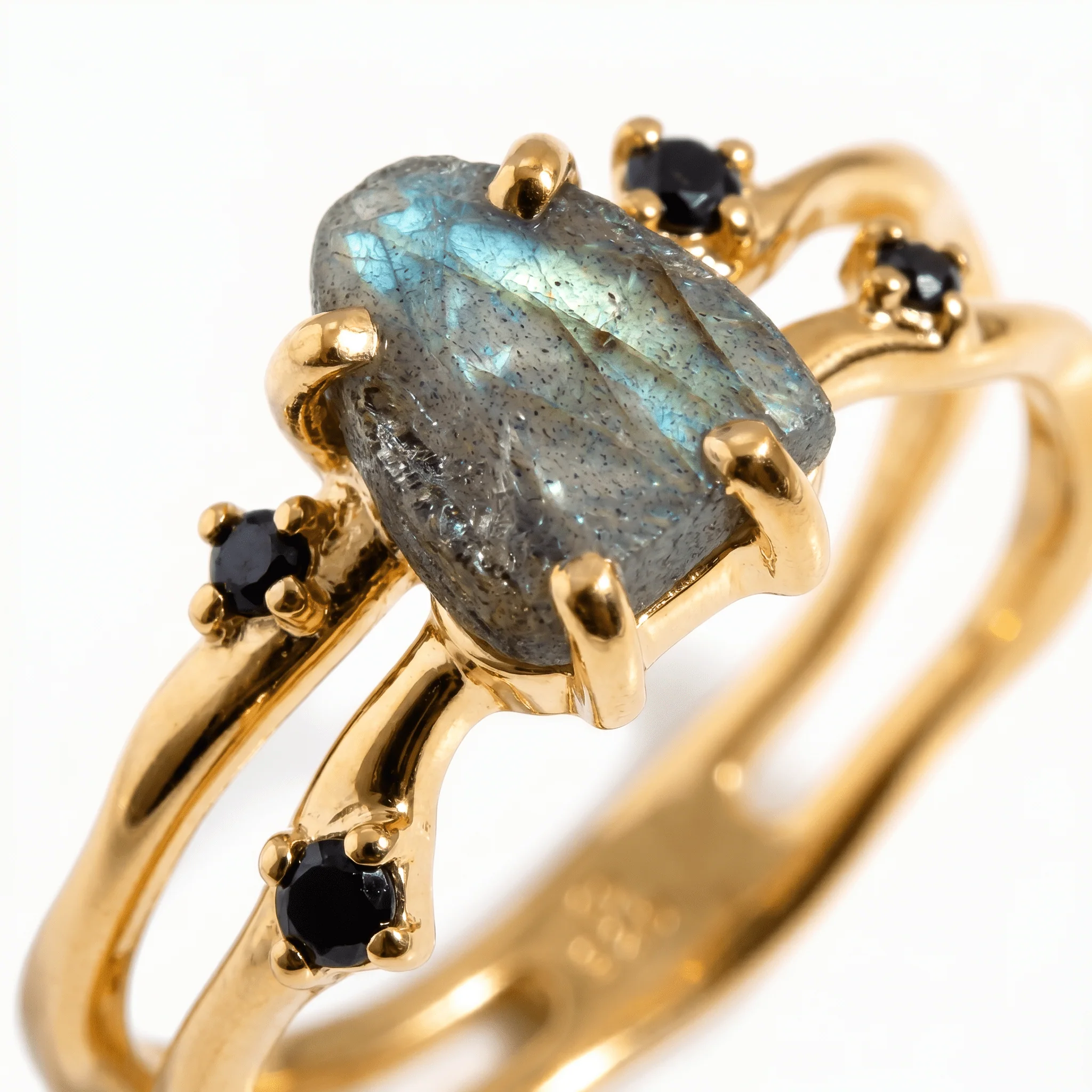 Labradorite Flow & Stardust & Waves Rings - Image 11