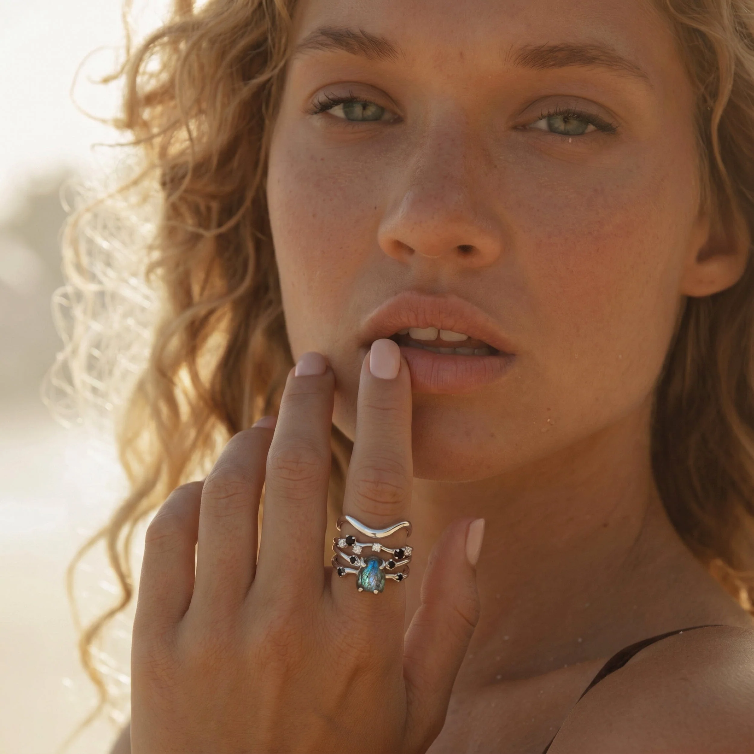 Labradorite Flow & Stardust & Waves Rings - Image 3