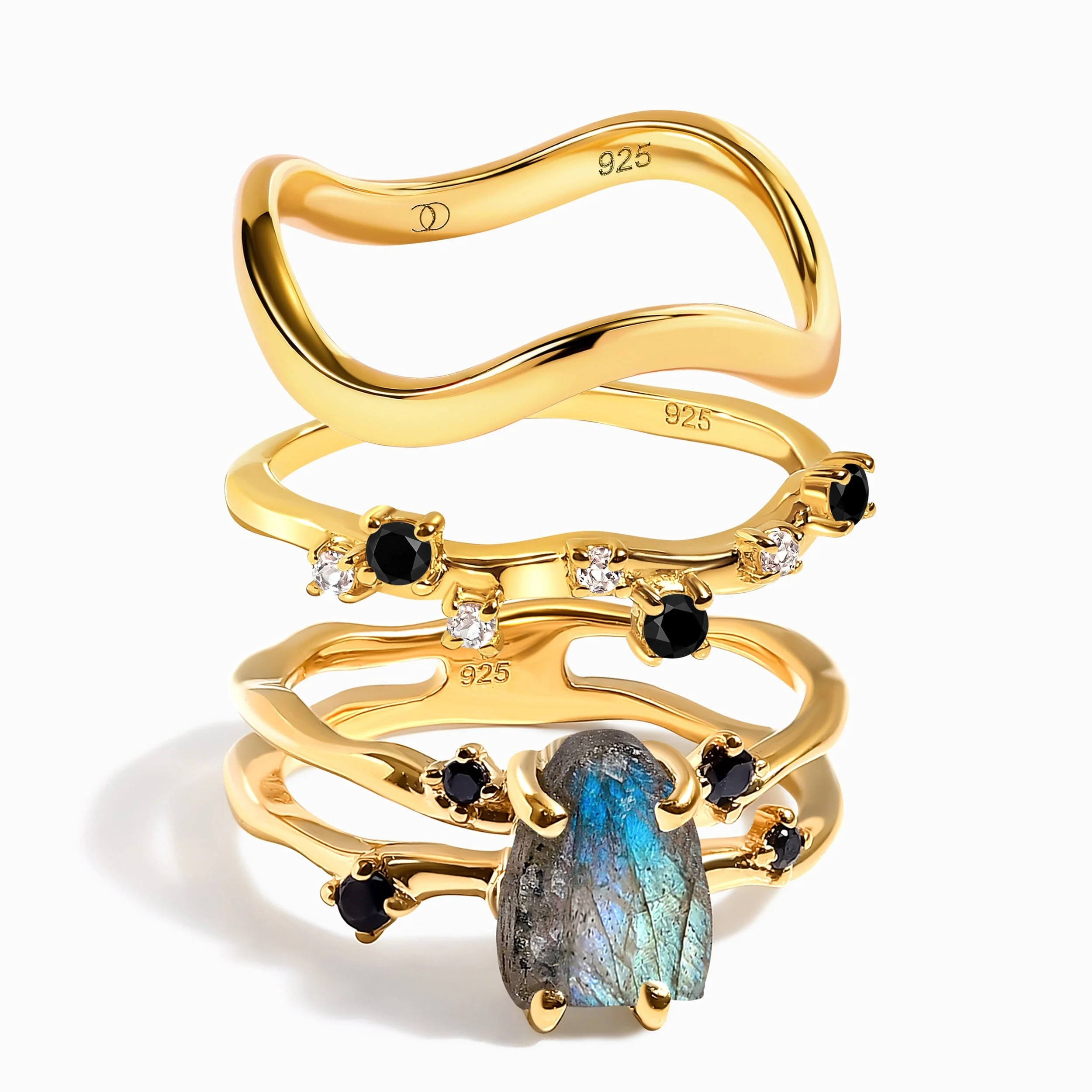 Labradorite Flow & Stardust & Waves Rings - Image 4