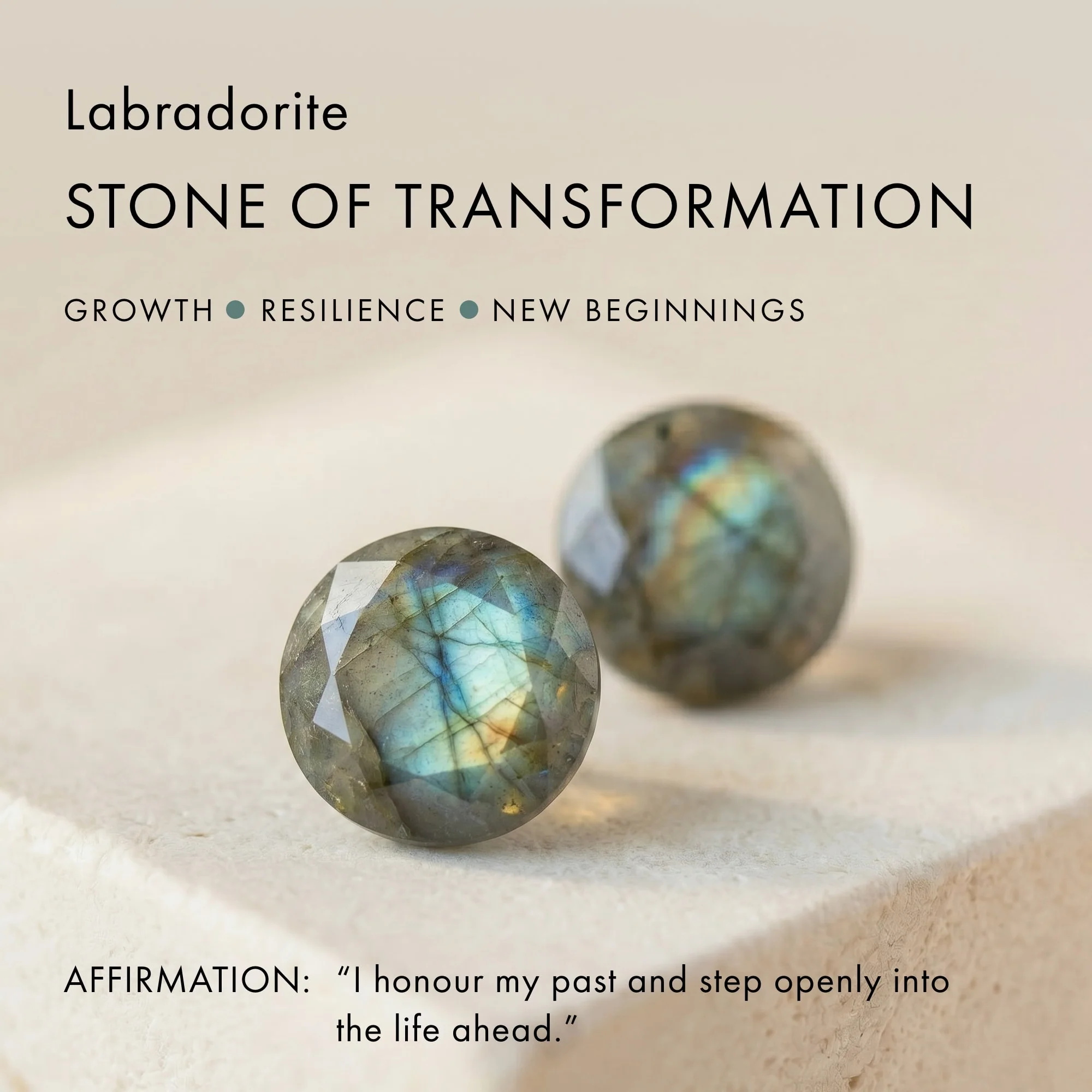 Labradorite Earrings - Circle Hoops - Image 9