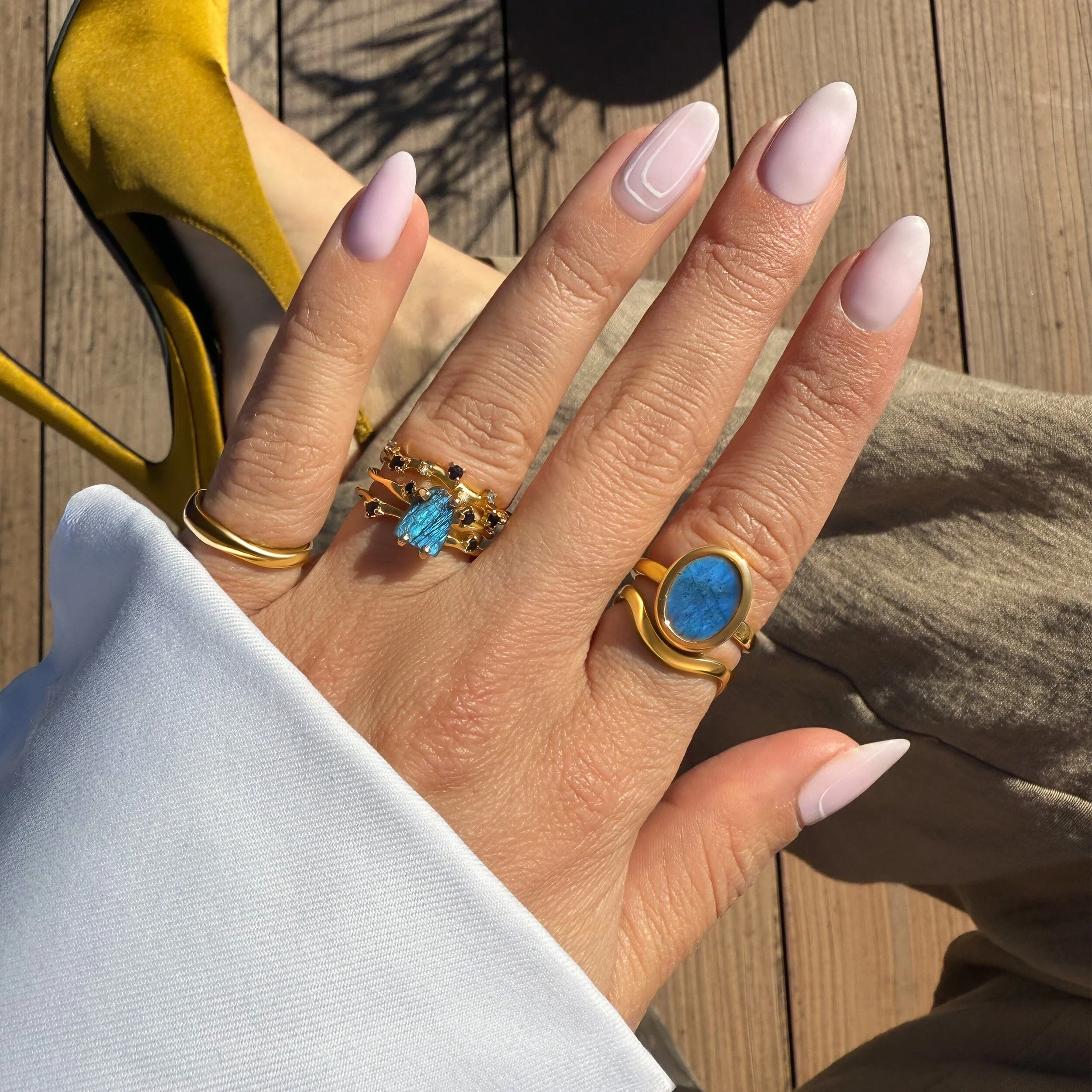 Labradorite Flow & Stardust & Waves Rings - Image 9