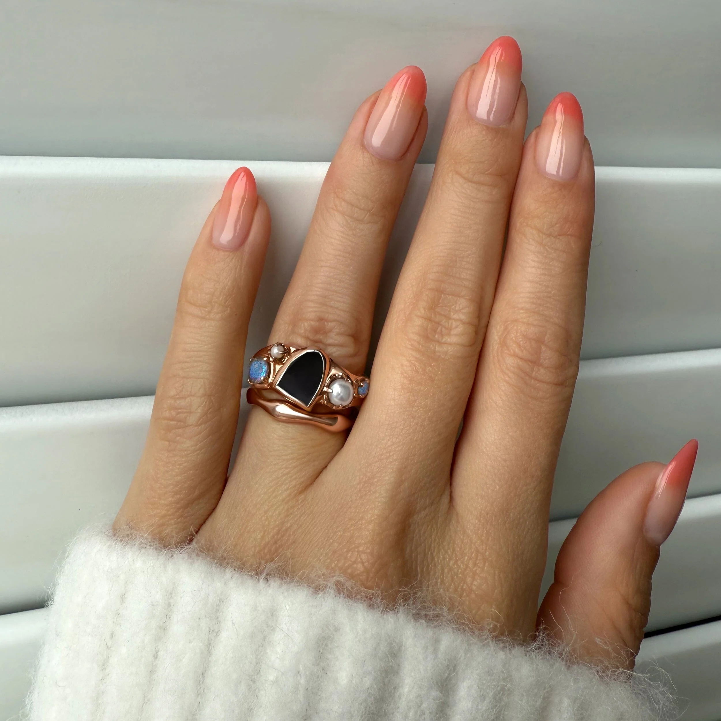 Black Obsidian Heirloom & Magma Rings - Image 4