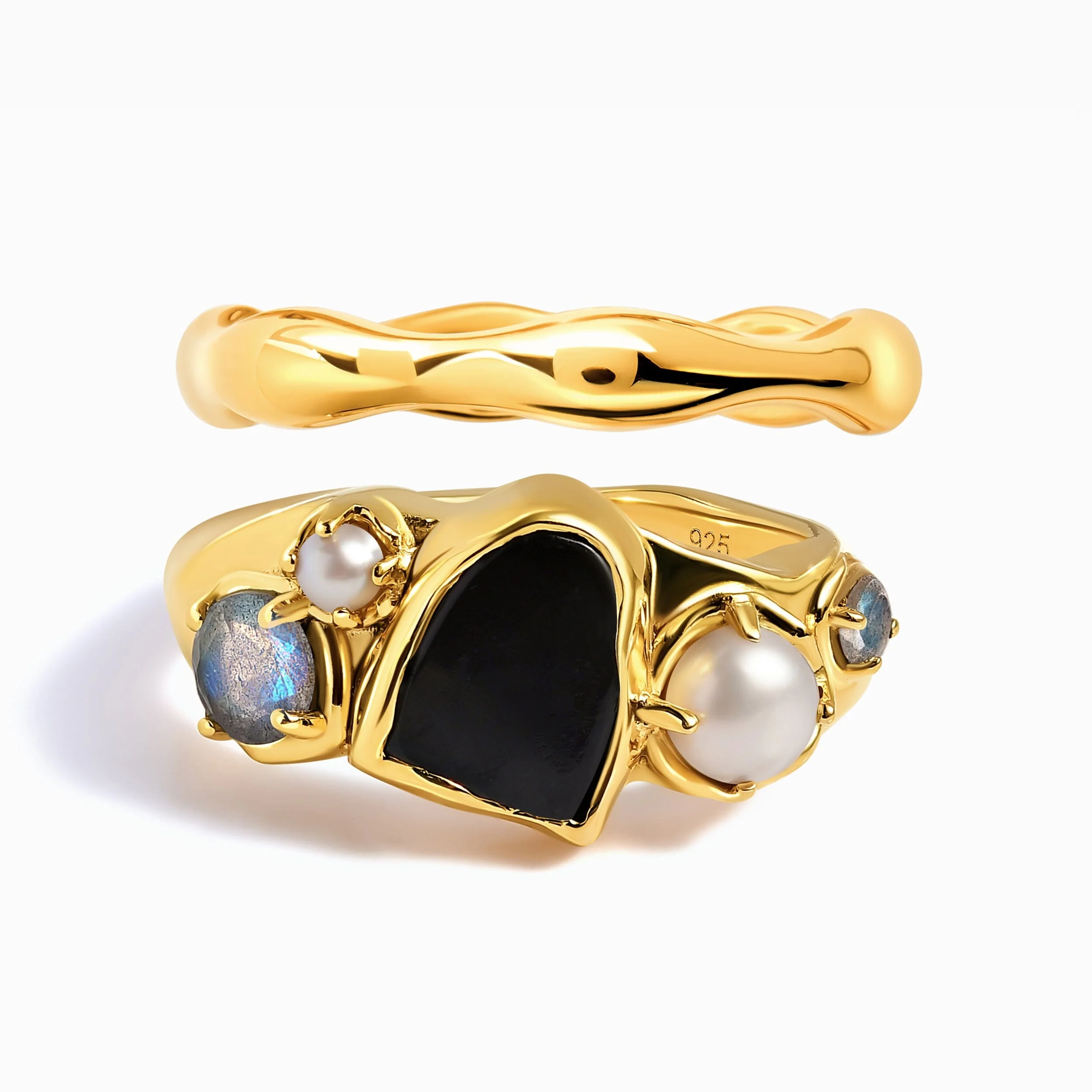 Black Obsidian Heirloom & Magma Rings - Image 5
