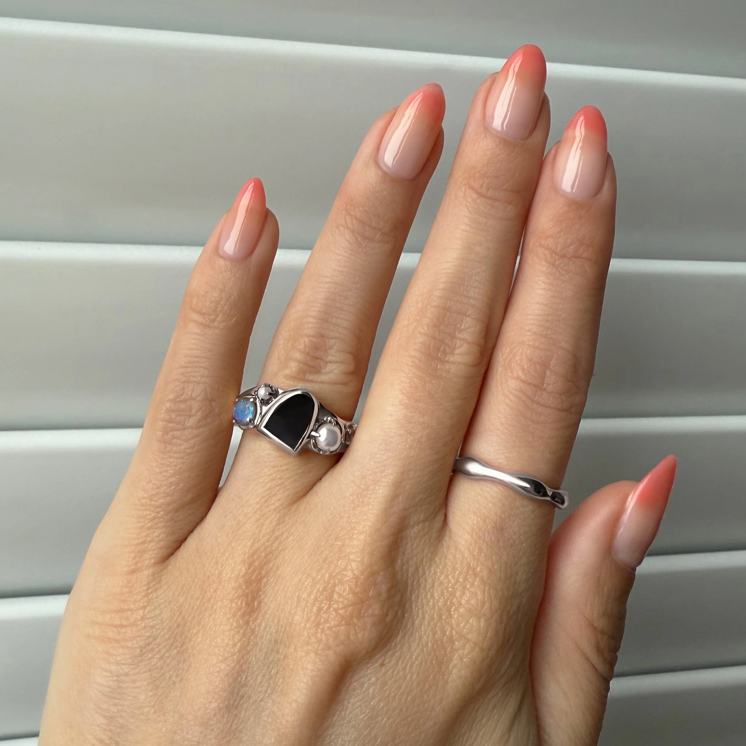 Black Obsidian Heirloom & Magma Rings - Image 8