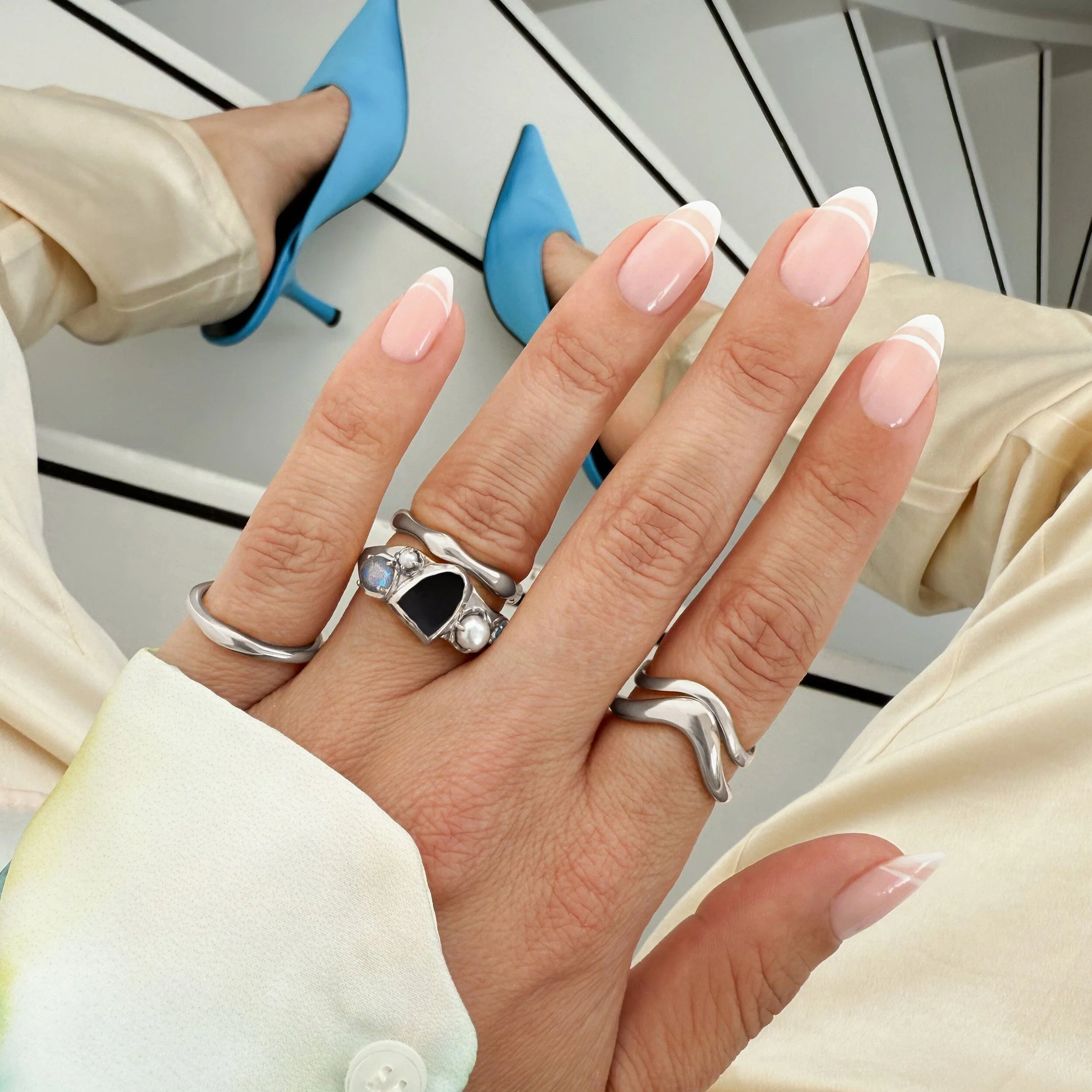 Black Obsidian Heirloom & Magma & Waves Rings - Image 10