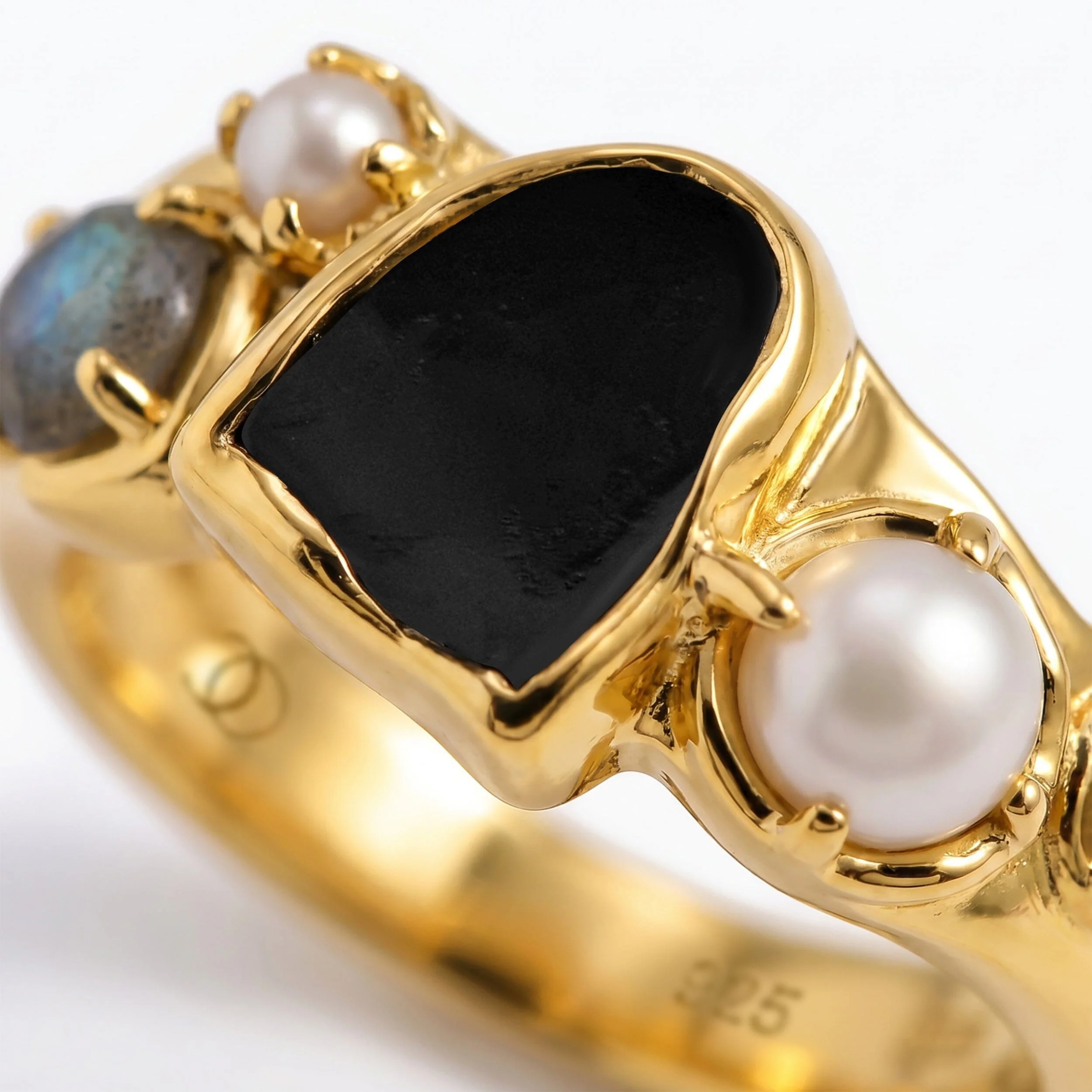 Black Obsidian Heirloom & Magma & Waves Rings - Image 15