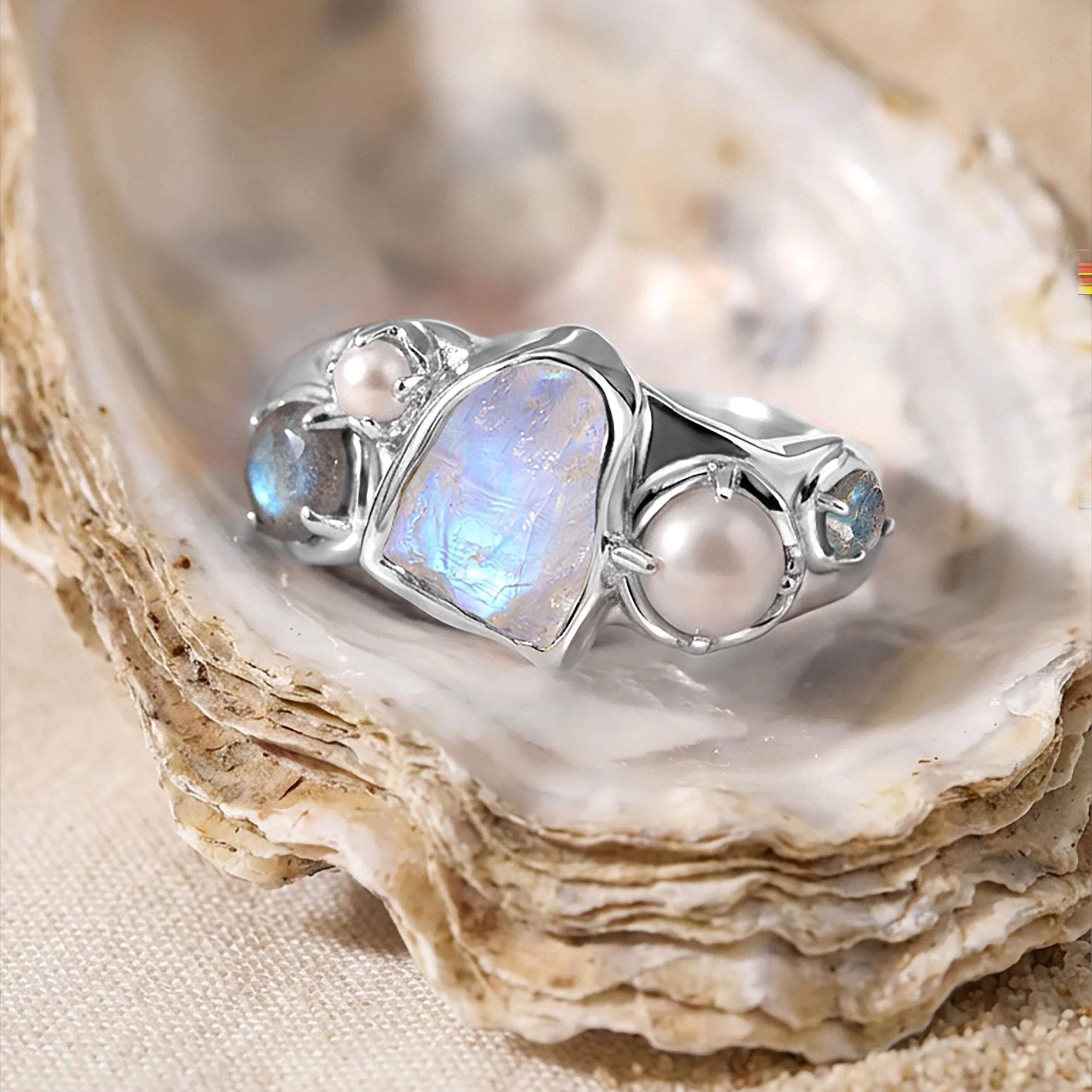 Moonstone Heirloom & Magma & Waves Rings - Image 14