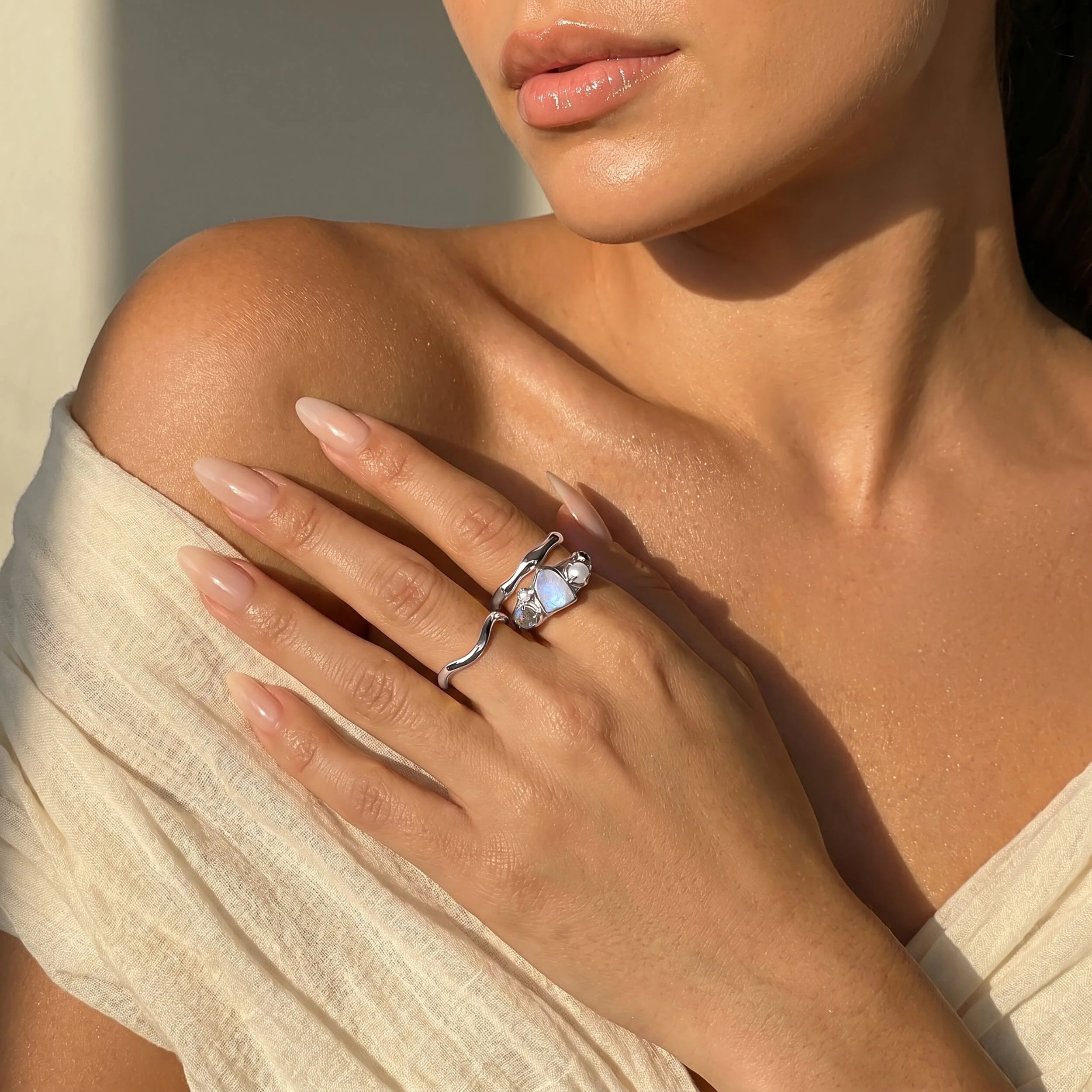 Moonstone Heirloom & Magma & Waves Rings - Image 6
