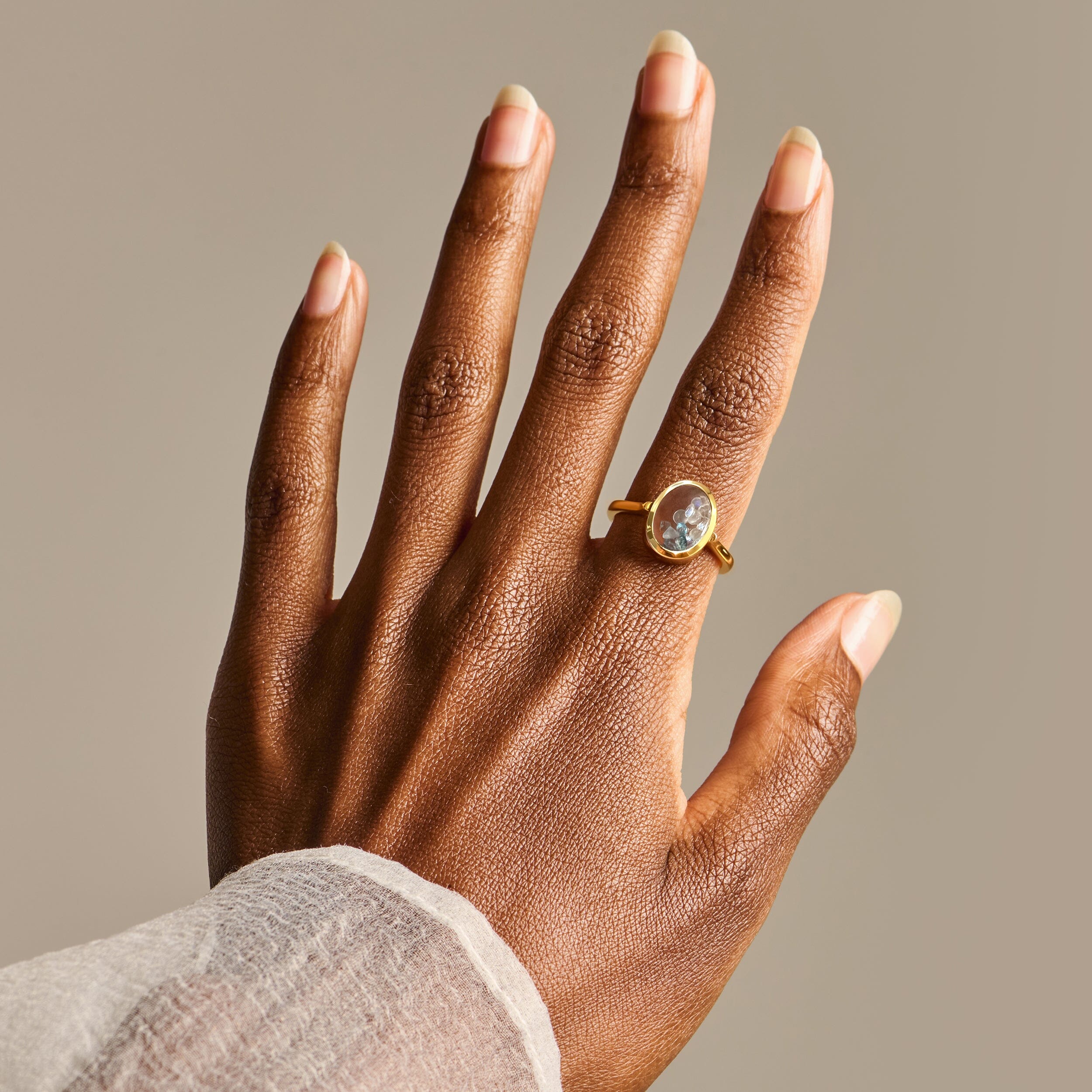 Moonstone Aquamarine Ring - Halo of Calm - Image 14