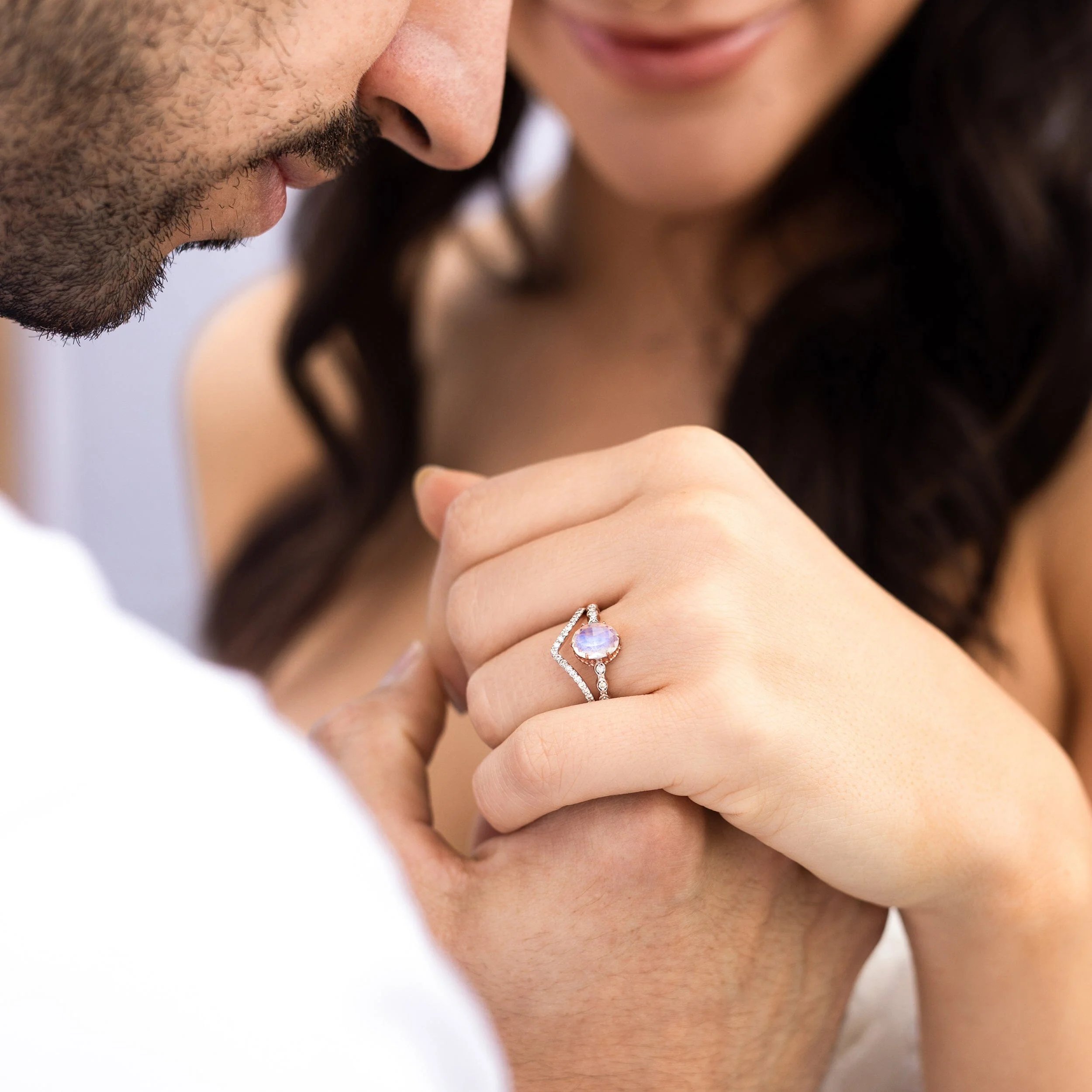 Moonstone Lab Diamond Ring - Mirth - Image 9