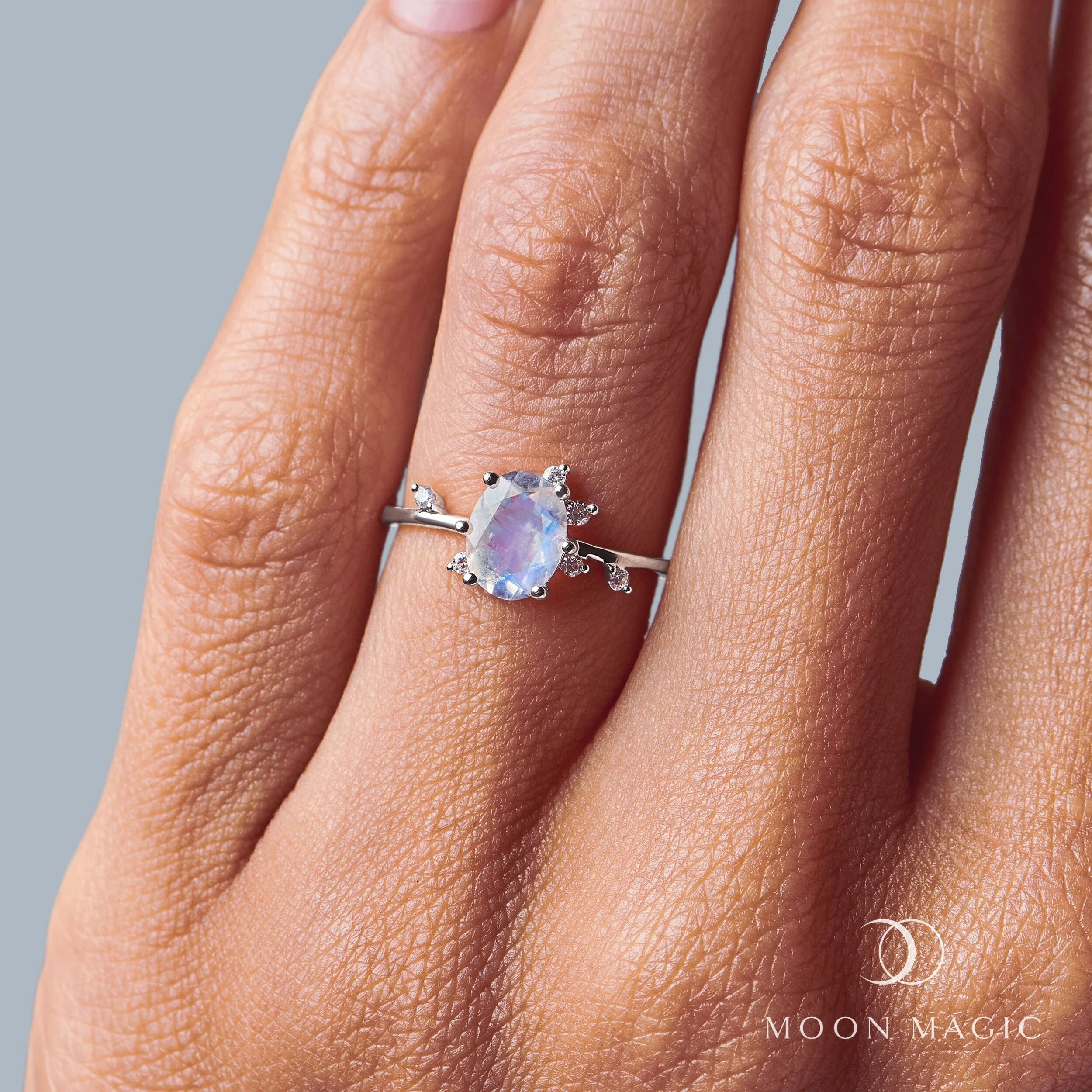 Moonstone Lab Diamond Ring - Muse - Image 4