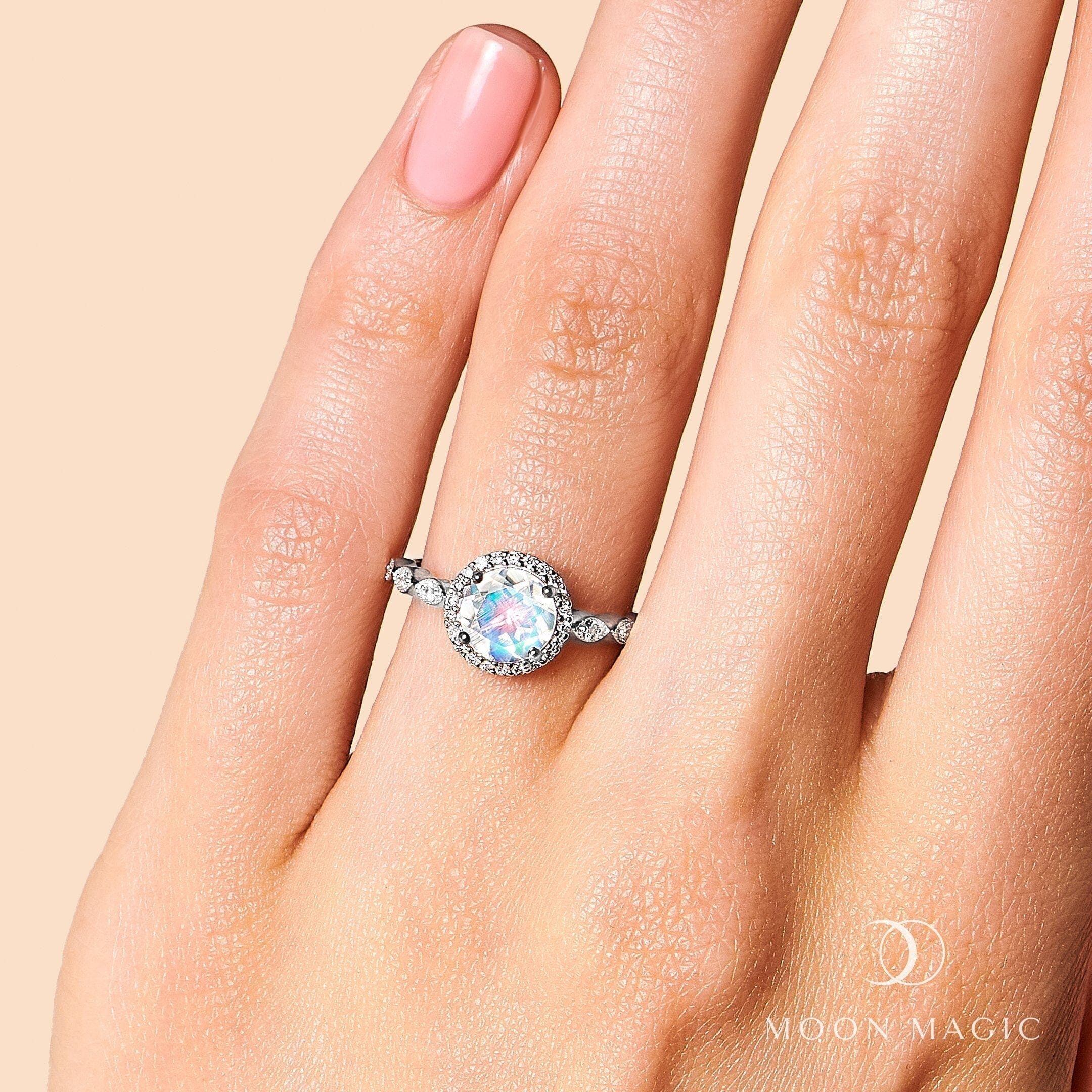 Moonstone Lab Diamond Ring - Soulmate - Image 4
