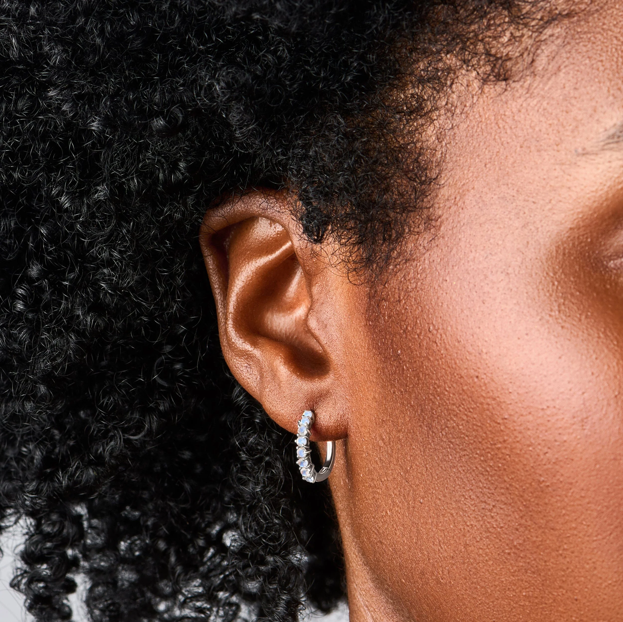 Moonstone Earrings - Queen Bonny Hoops - Image 2