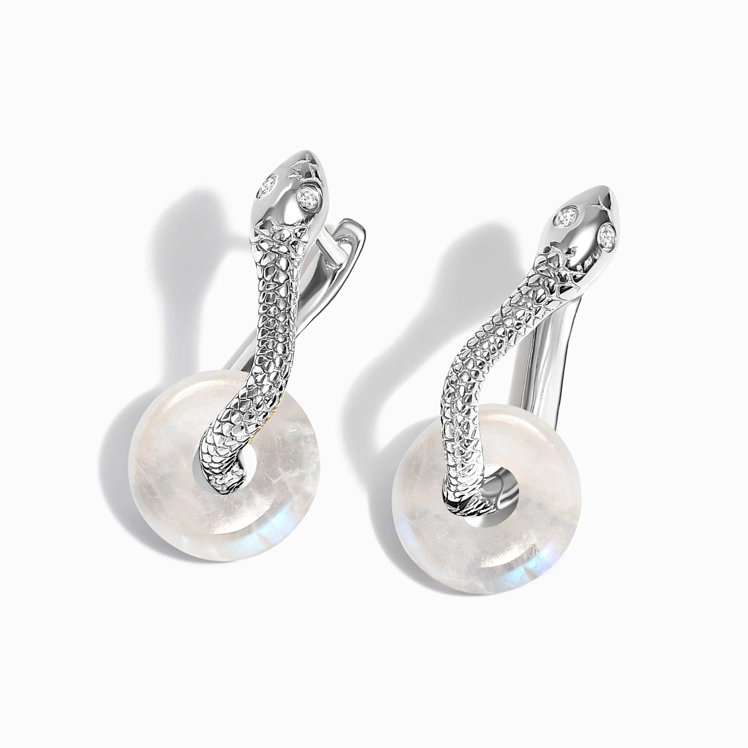 Moonstone Earrings - Serpent