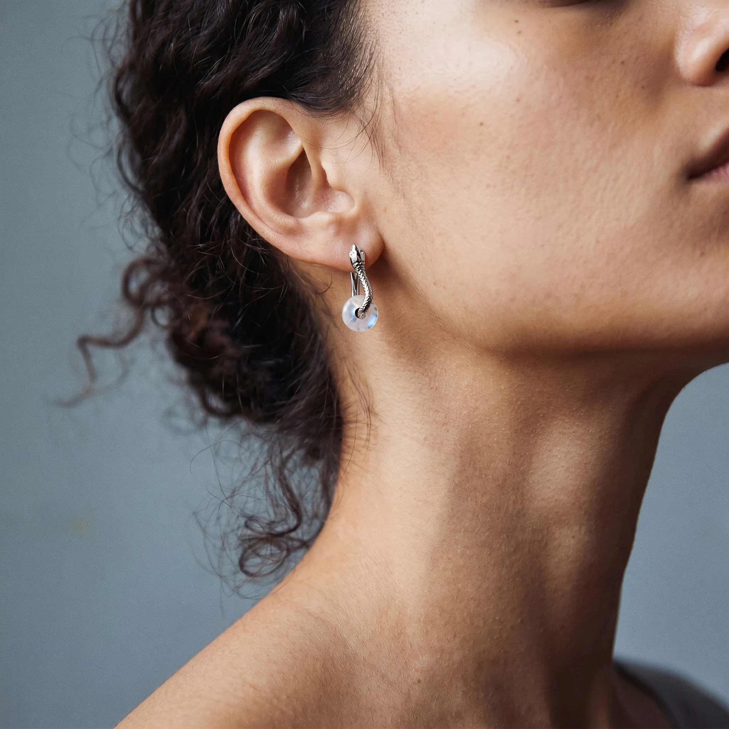 Moonstone Earrings - Serpent - Image 2