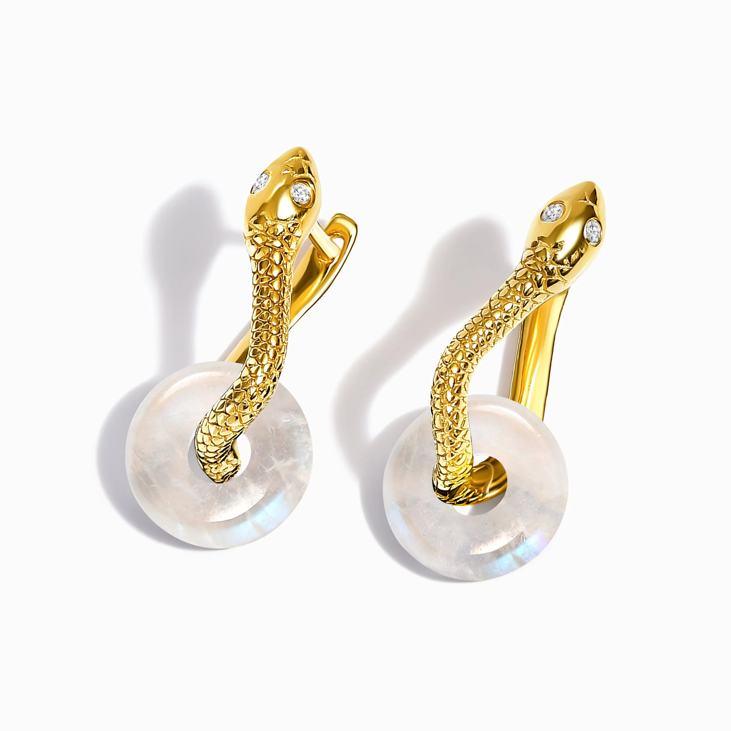 Moonstone Earrings - Serpent - Image 3